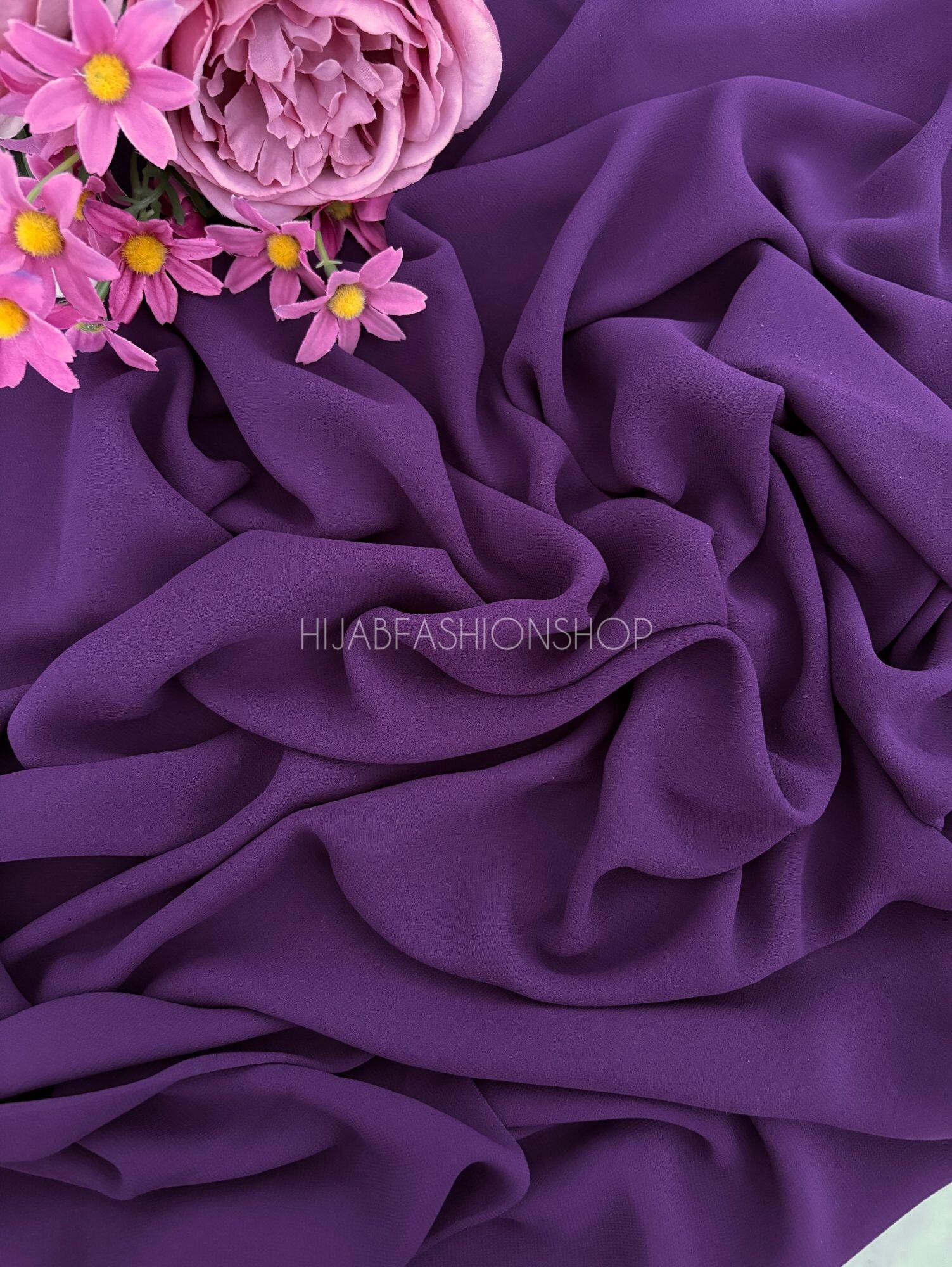 plum crepe chiffon hijab