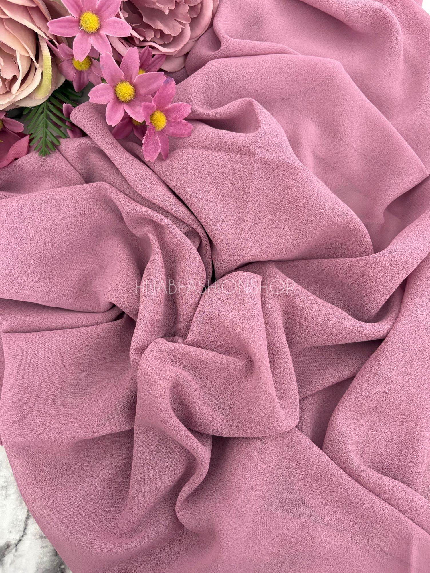 vivid mauve premium crepe chiffon hijab