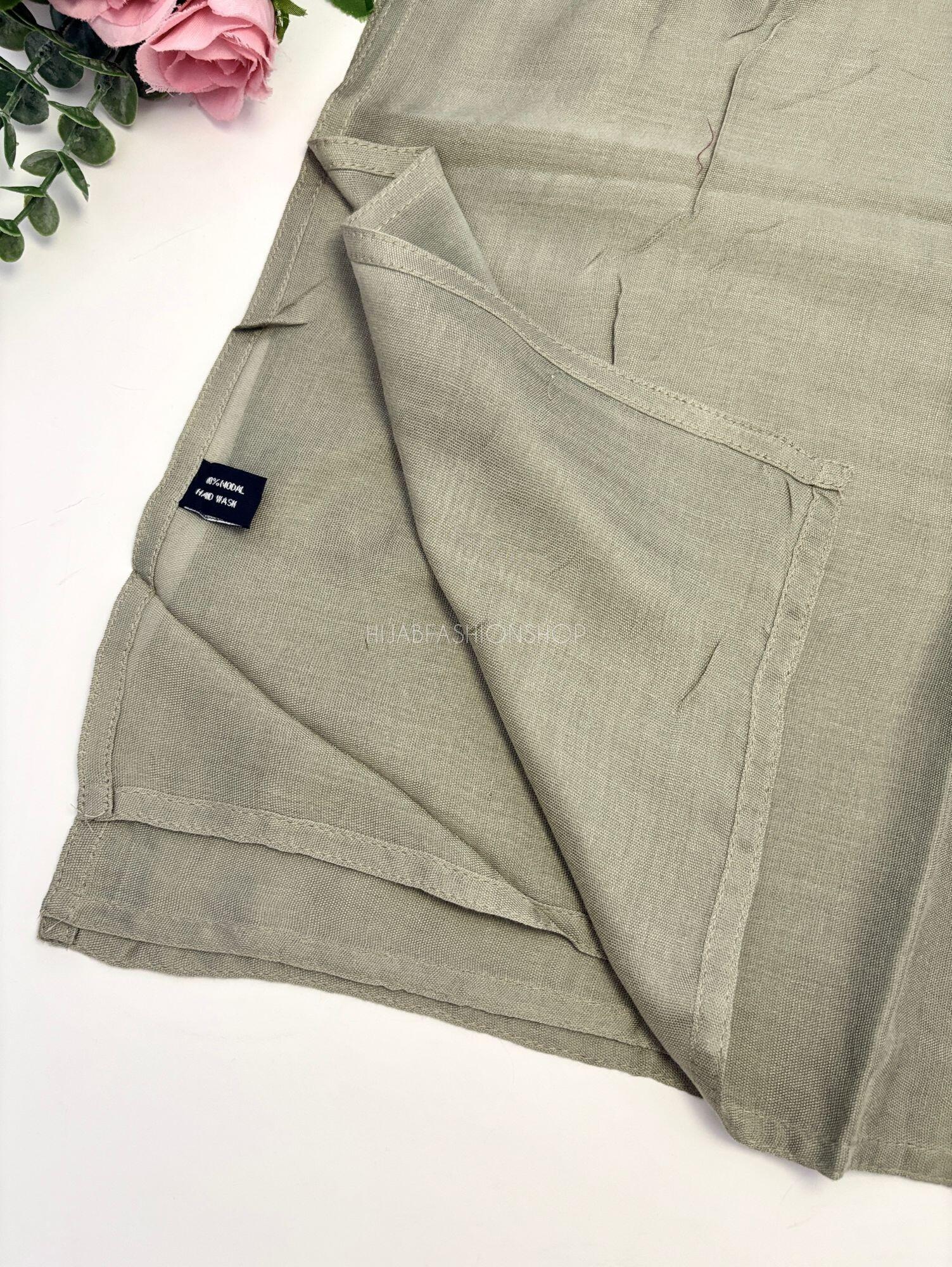 sage premium 100% modal double stitched hijab stitching