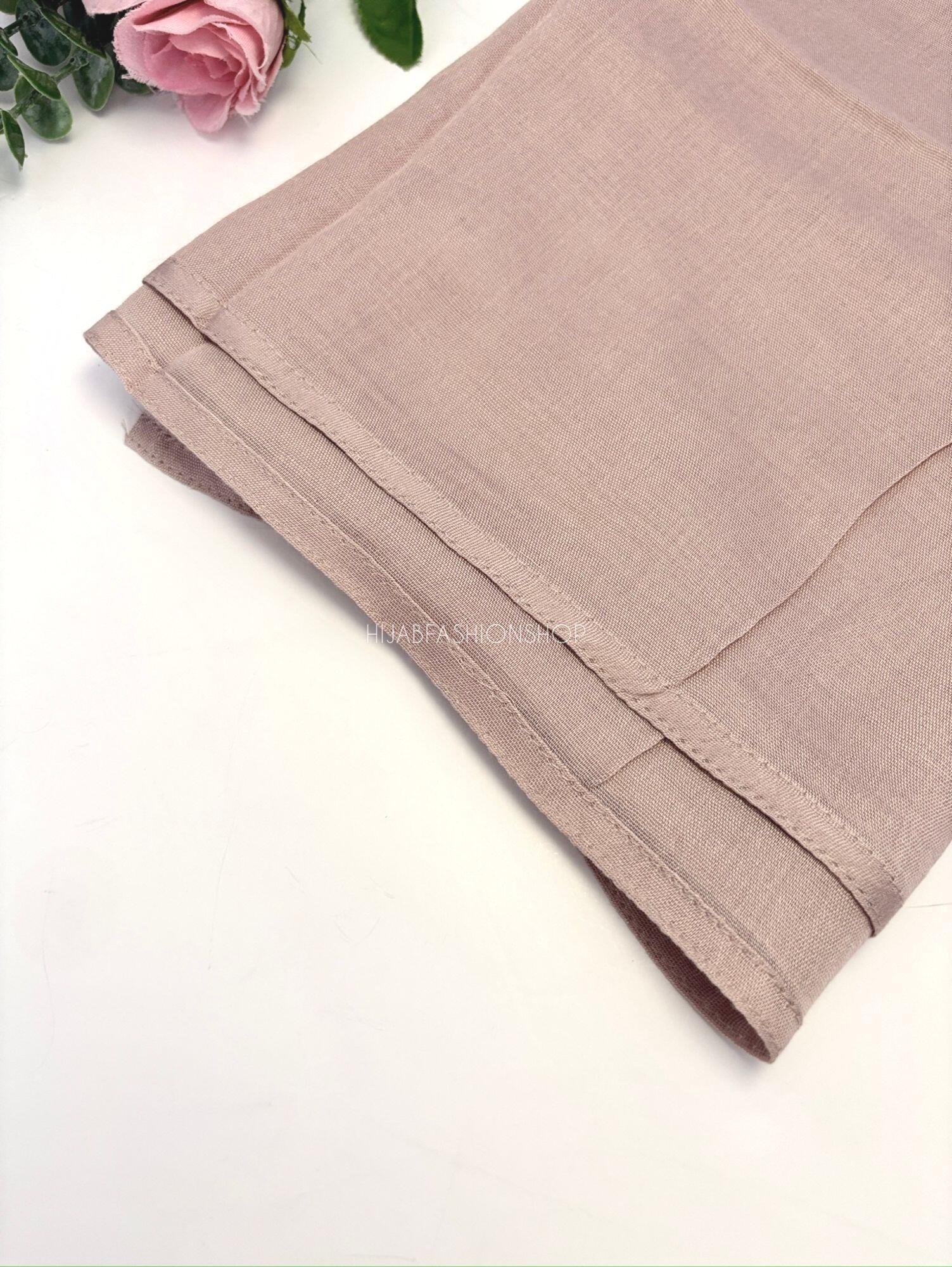 latte premium 100% modal double stitched hijab close up