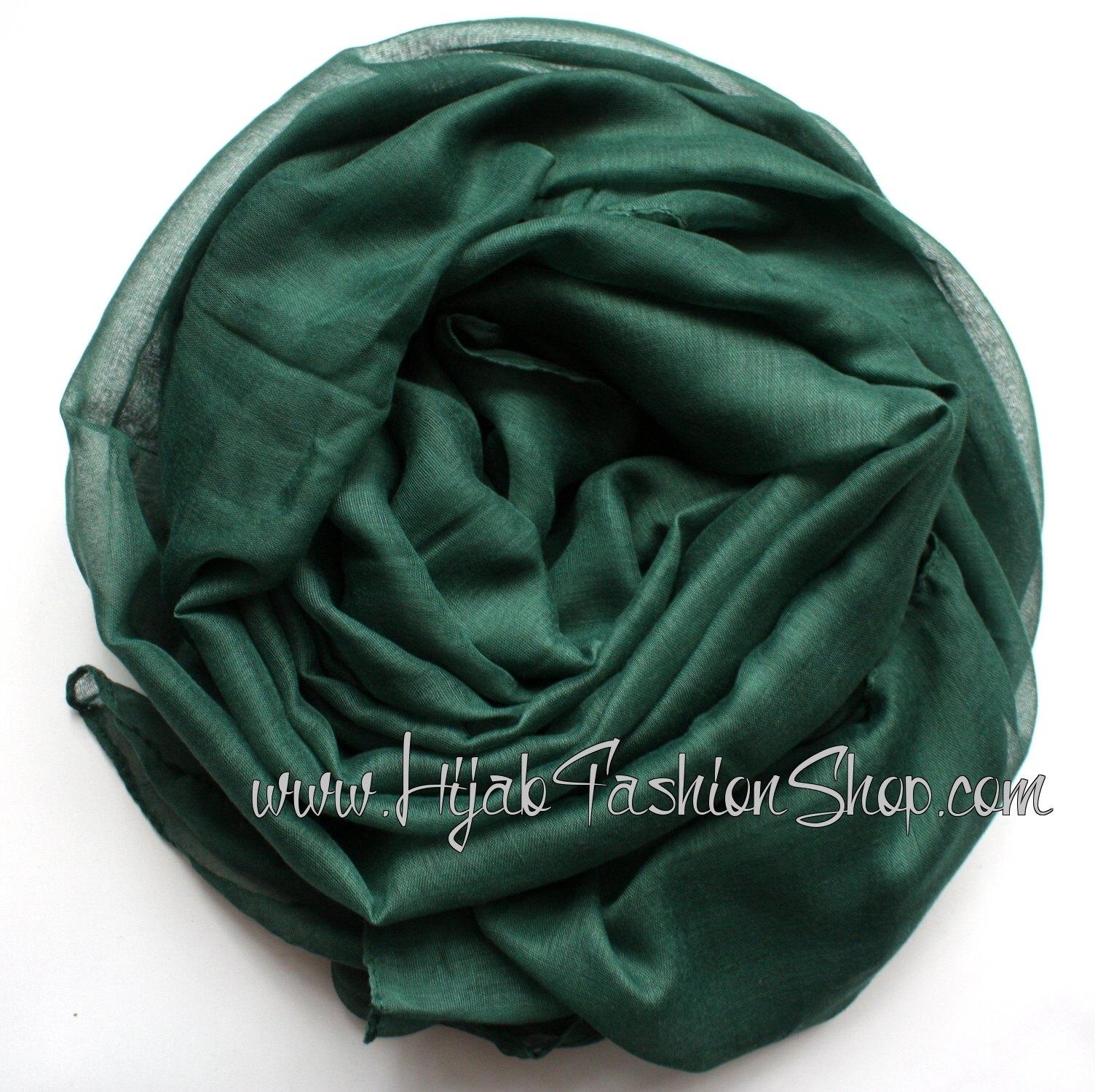 dark green plain viscose hijab