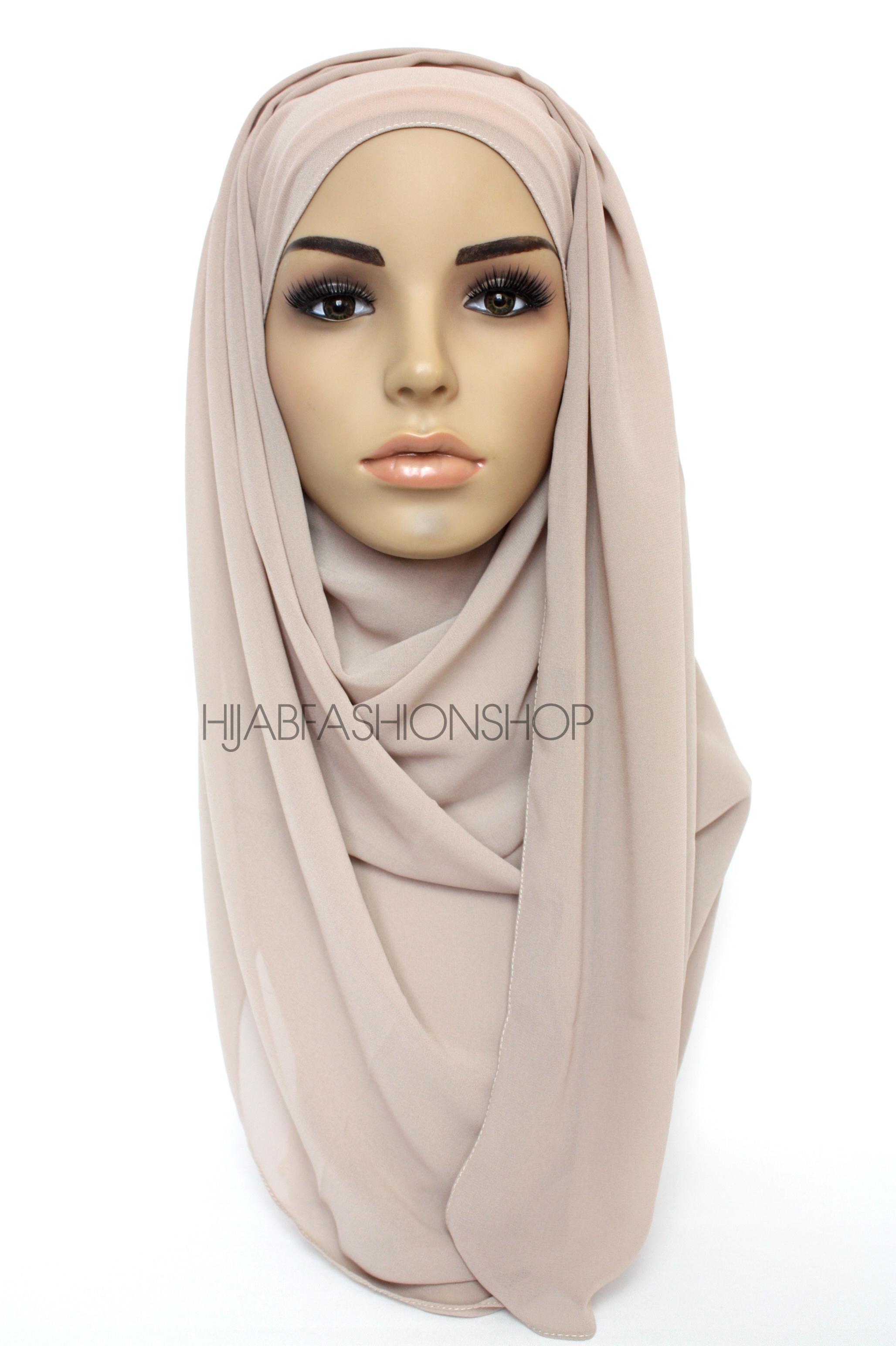 nude smoke chiffon hijab