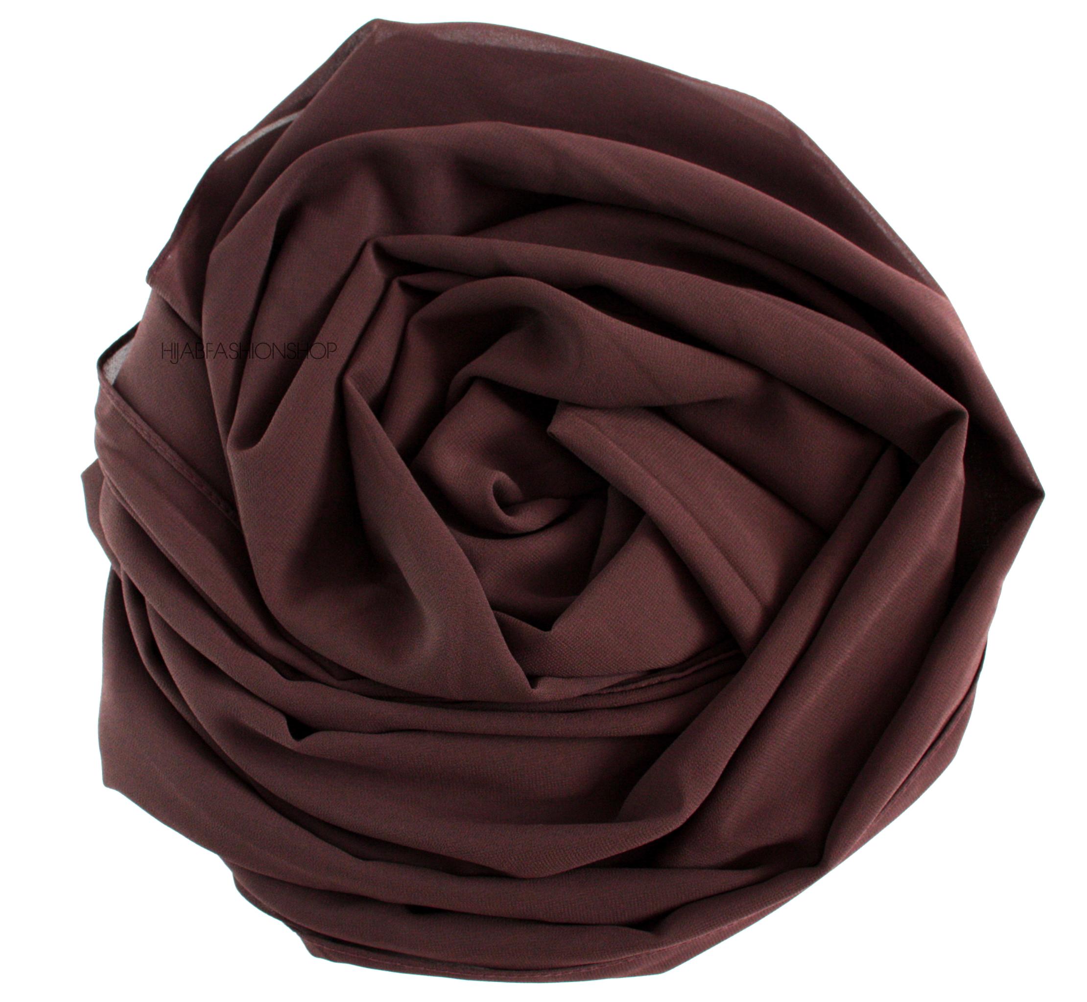 dark chocolate maxi premium crepe chiffon hijab