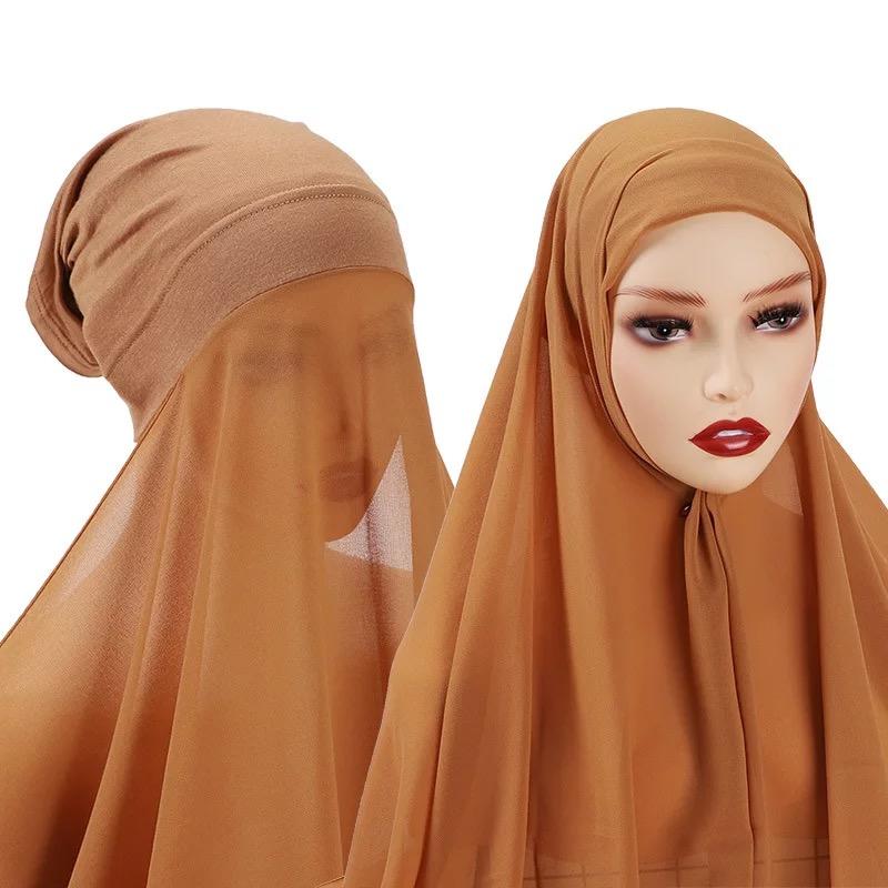 Caramel instant crepe chiffon hijab