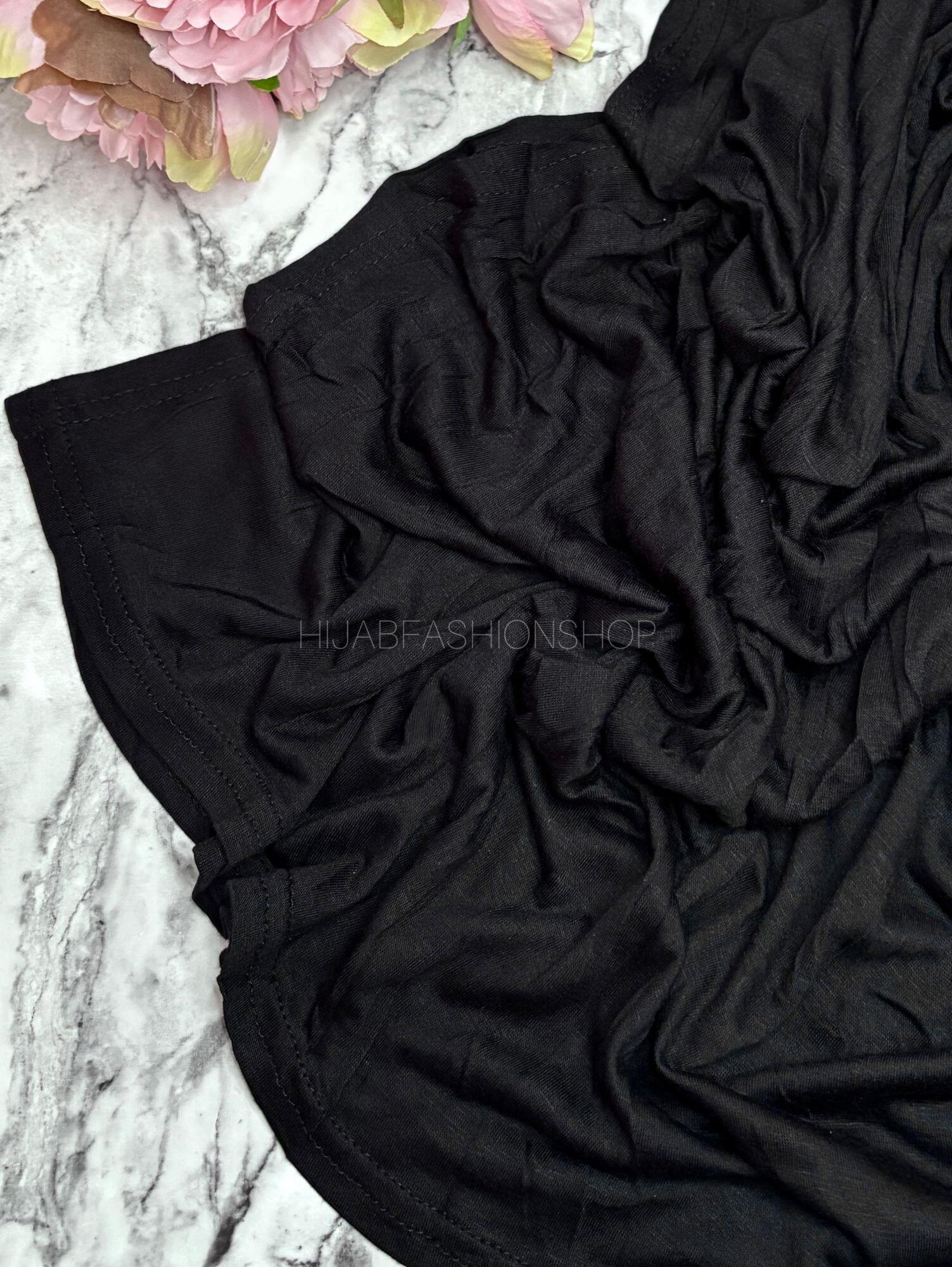 Black Premium Light Jersey Hijab