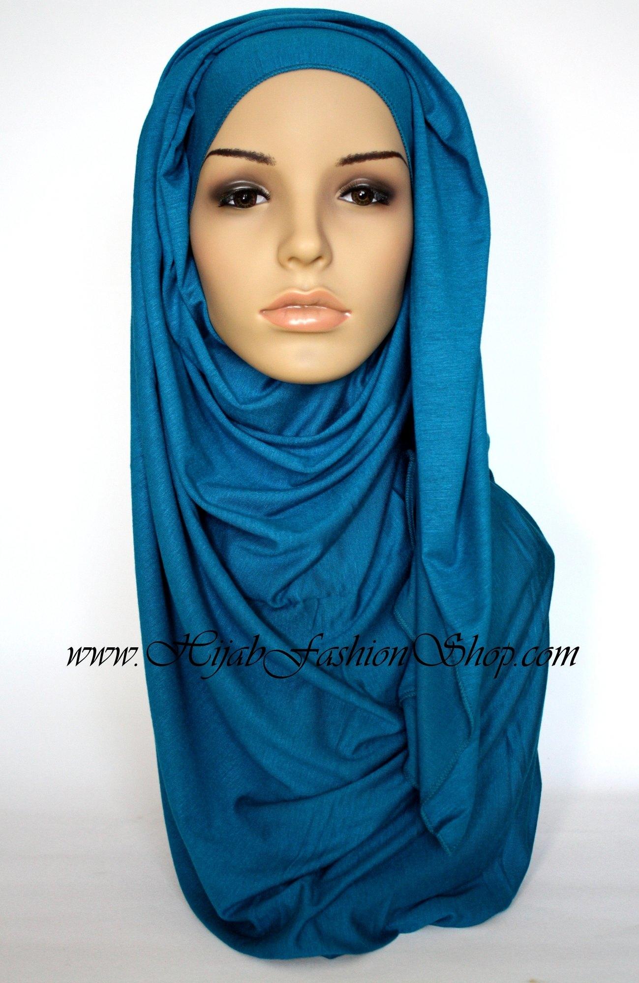 cobalt blue plain jersey hijab