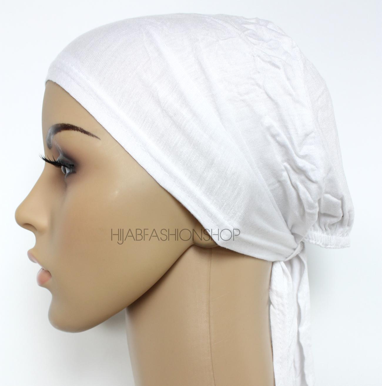 white string bonnet