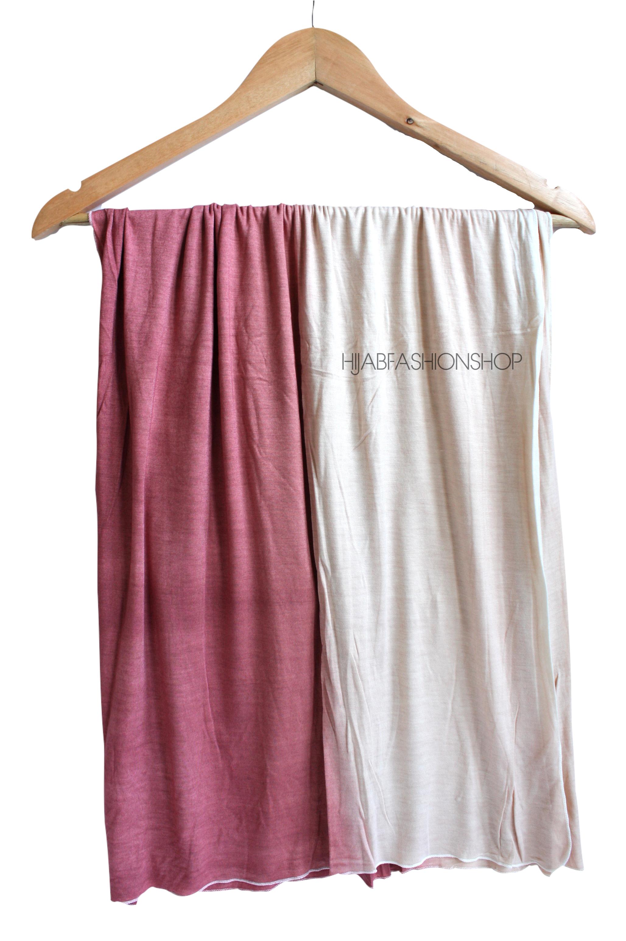 light maroon and light beige ombre jersey hijab