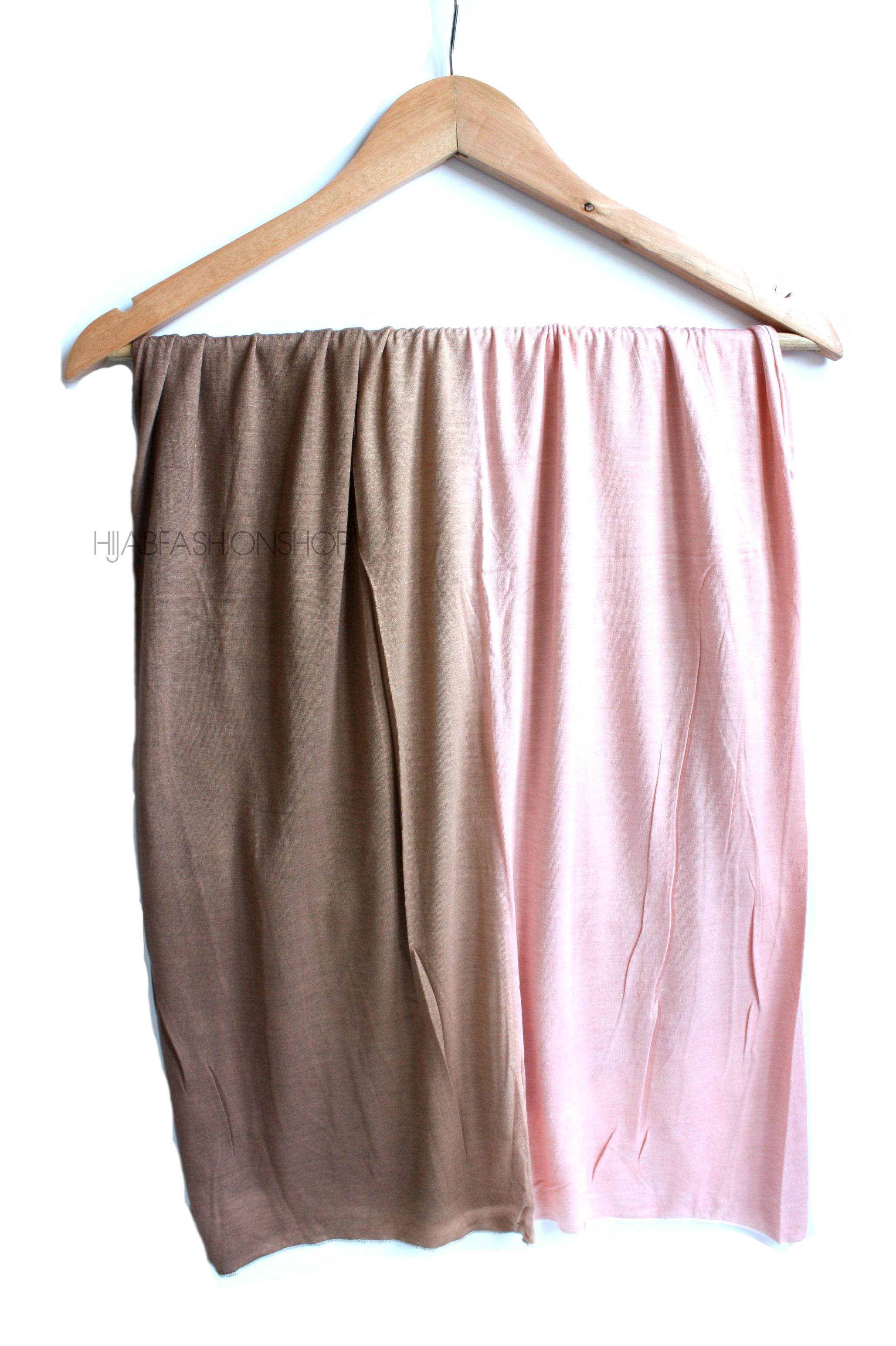 brown and pink ombre jersey hijab