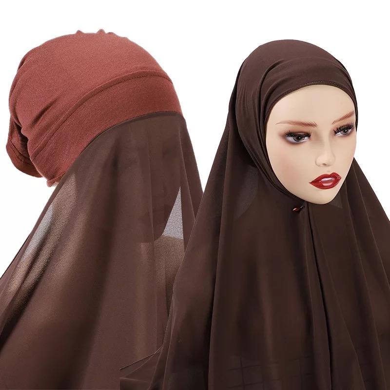 Chocolate instant crepe chiffon hijab