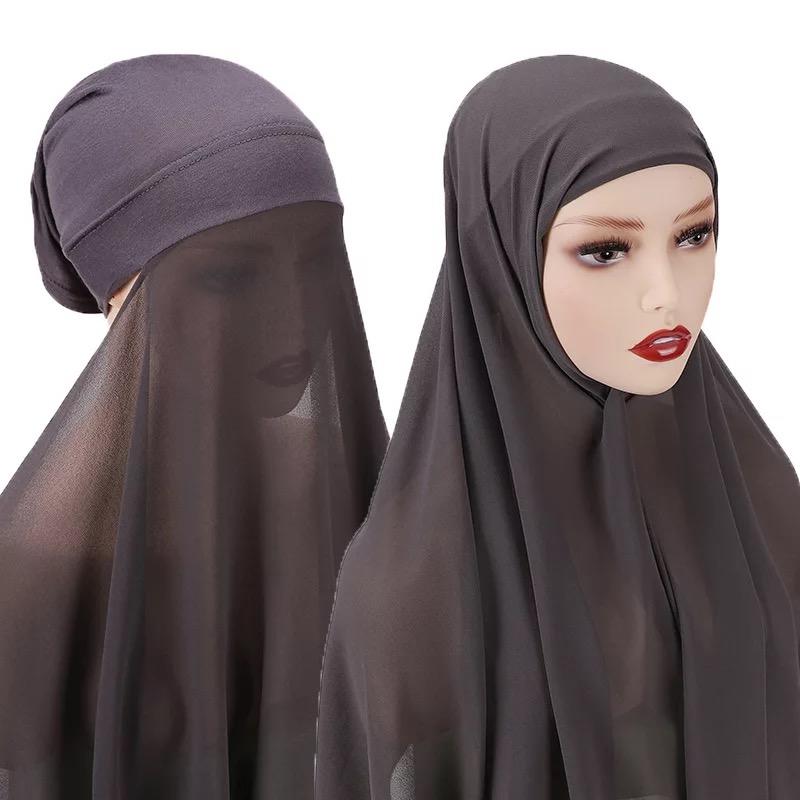 Slate instant crepe chiffon hijab