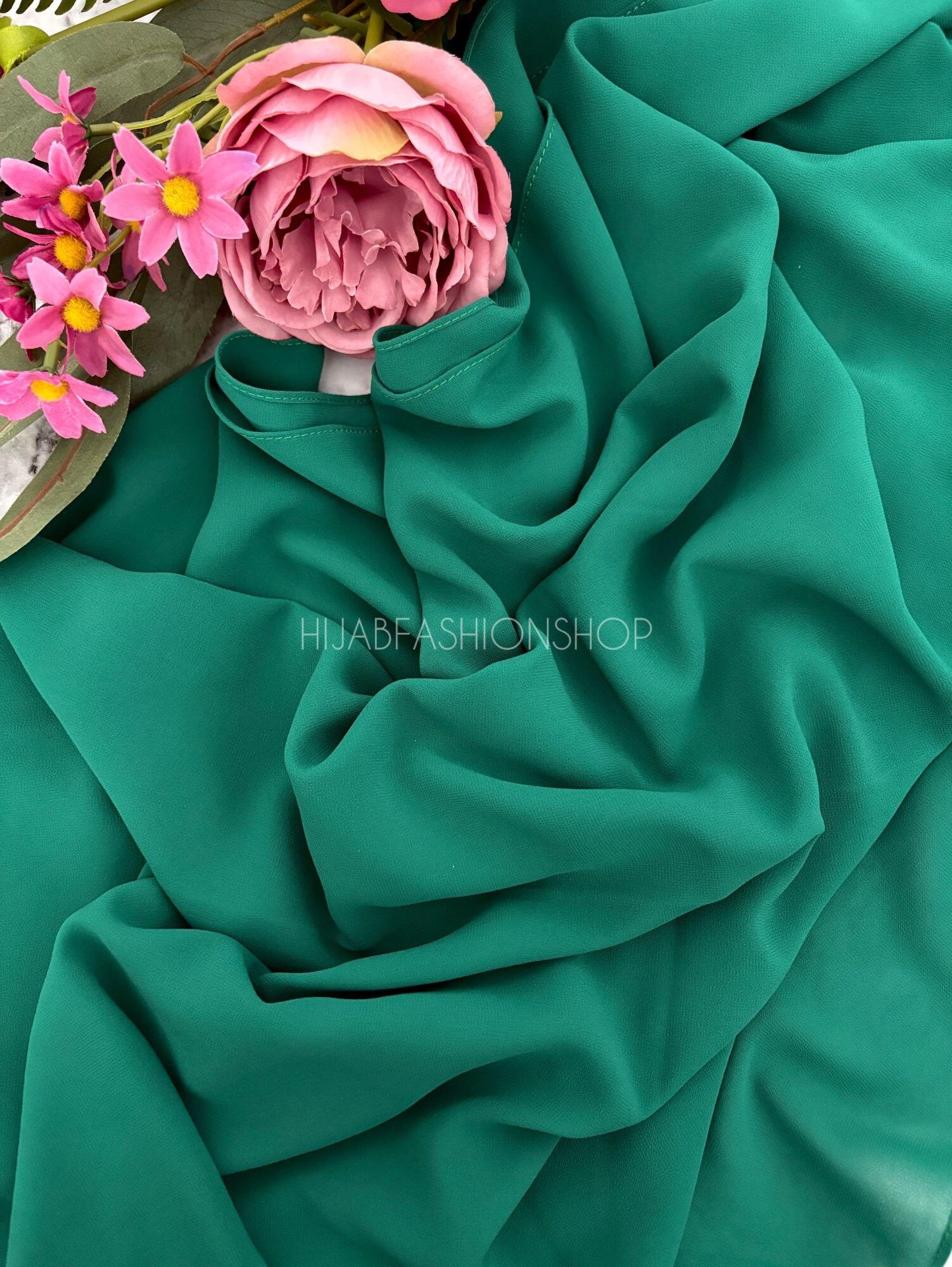 Emerald green crepe chiffon hijab