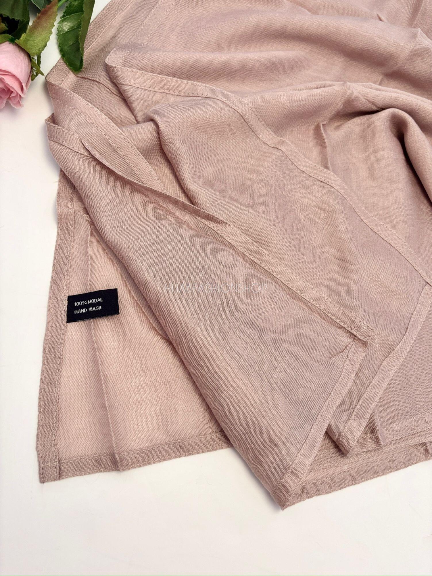 latte premium 100% modal double stitched hijab stitching