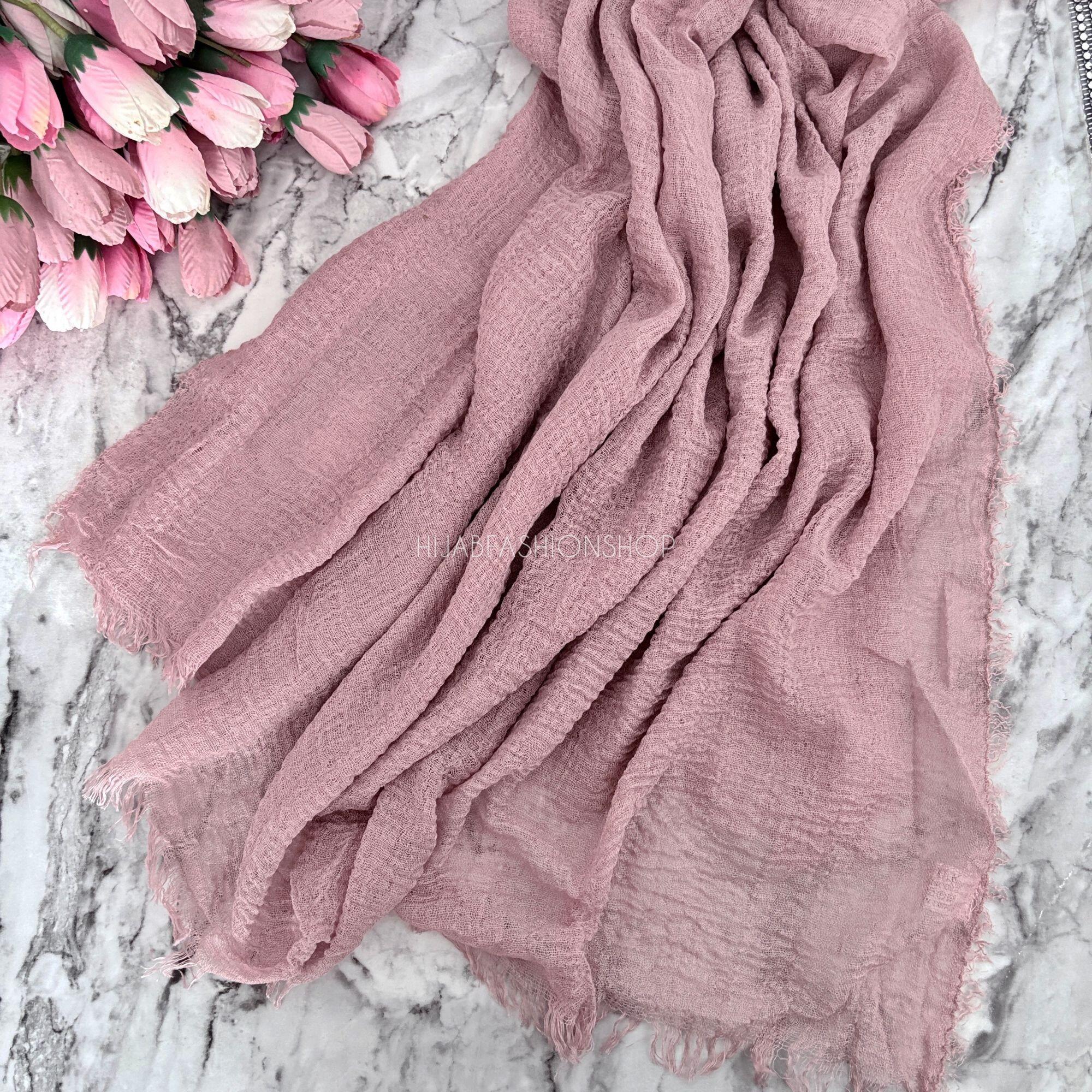 blush crimp crinkle hijab