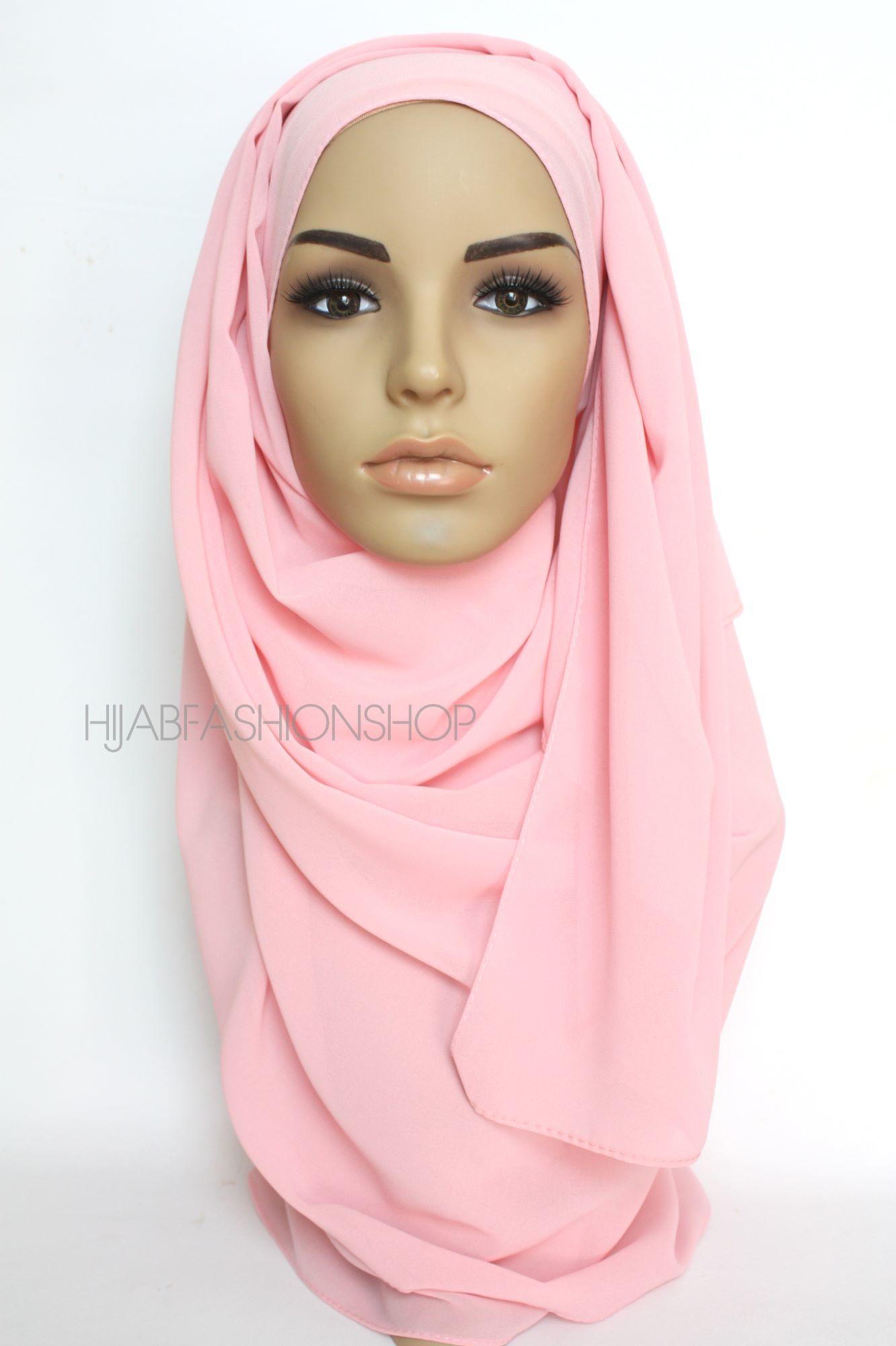 baby pink crepe chiffon hijab