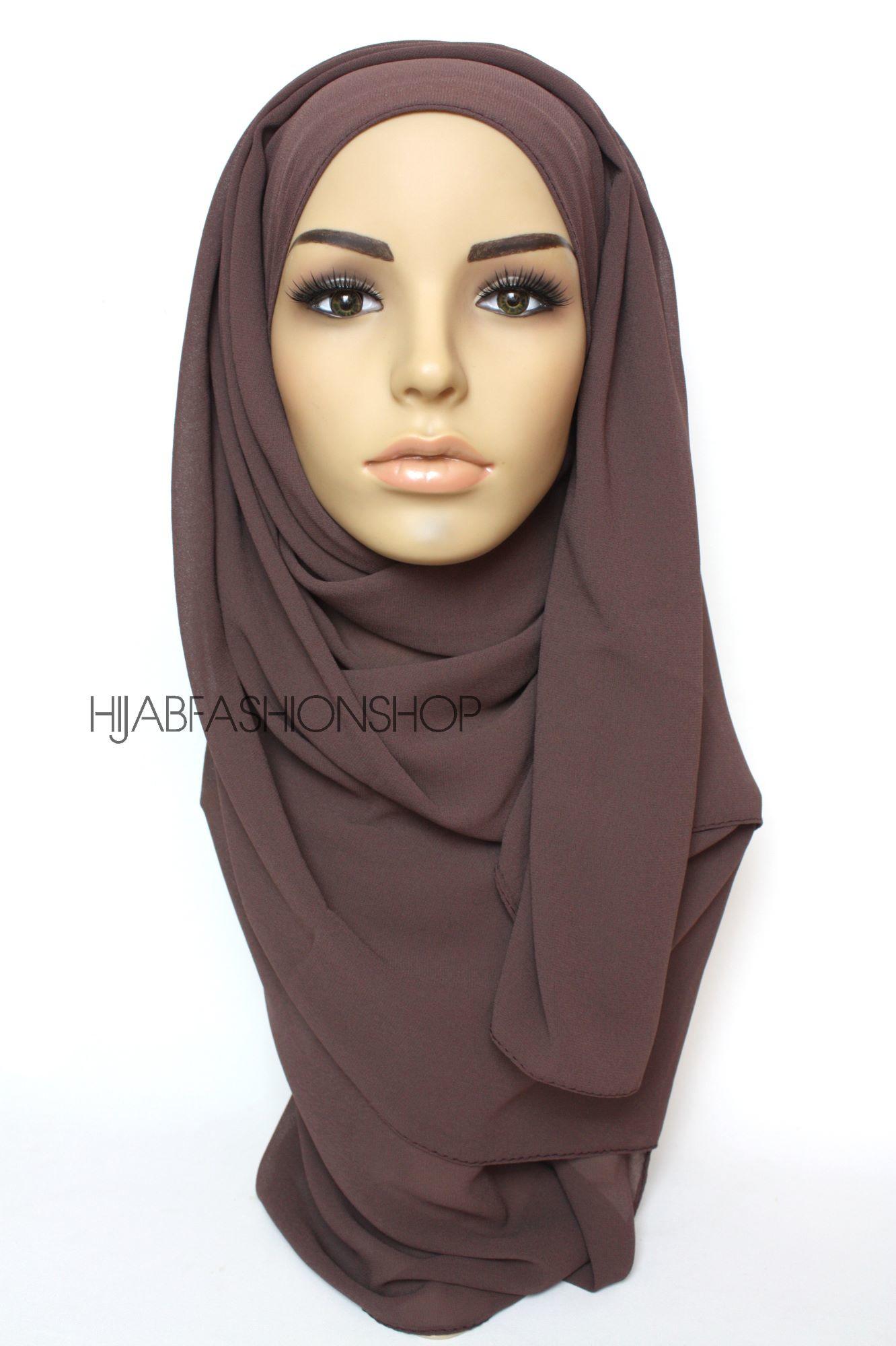 cacao brown chiffon hijab