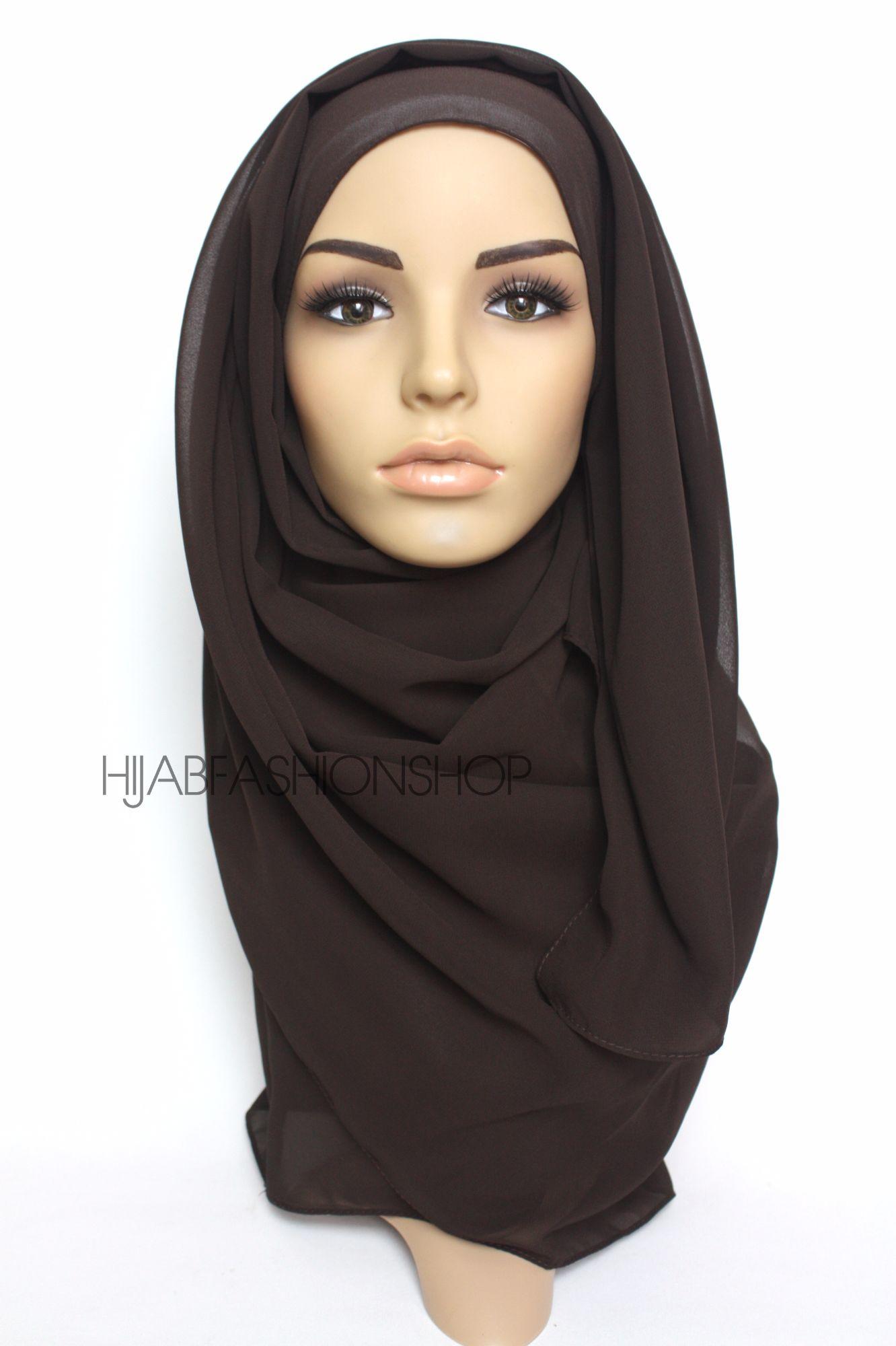 dark chocolate crepe chiffon hijab