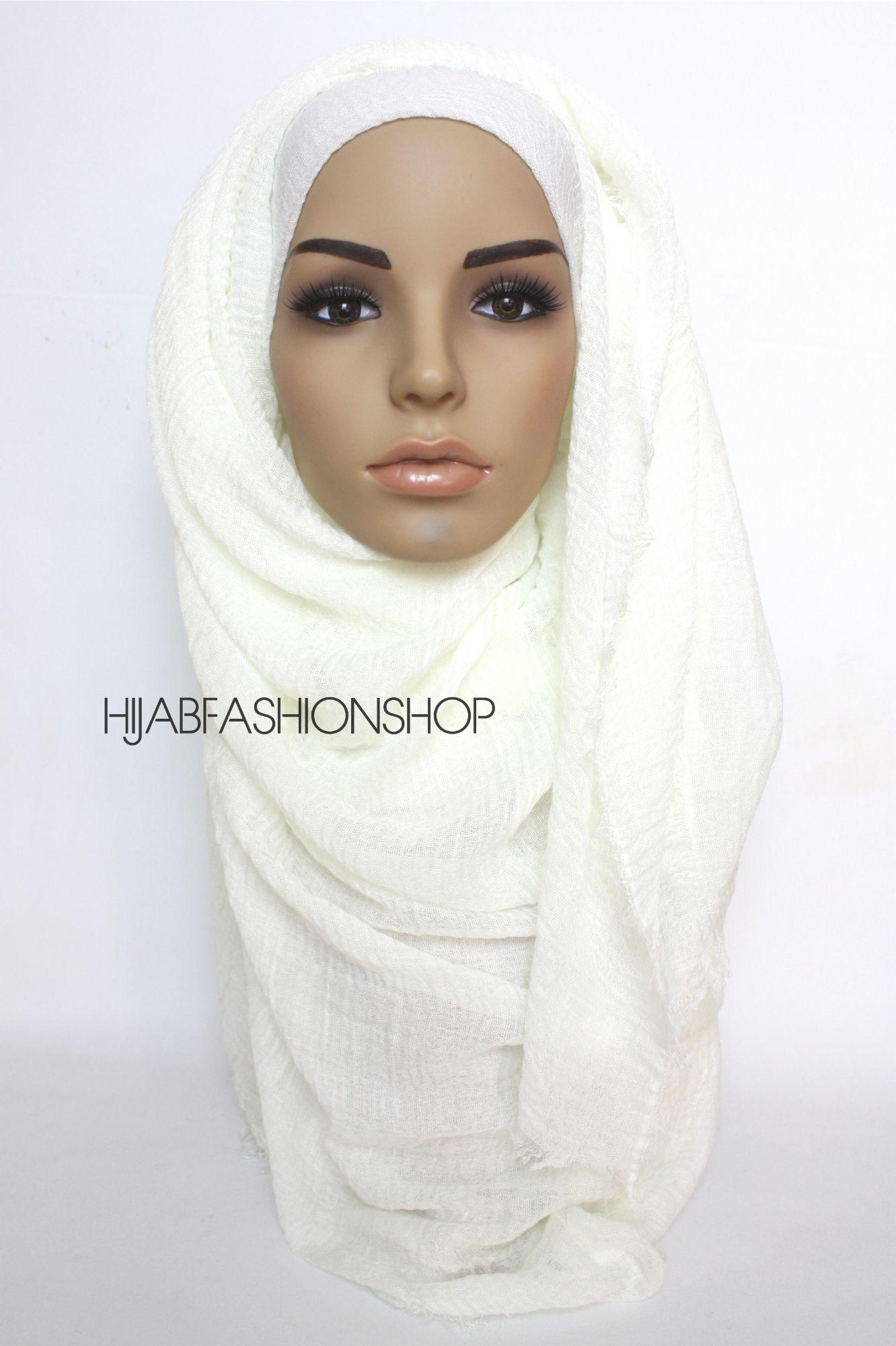 ivory crimp crinkle hijab