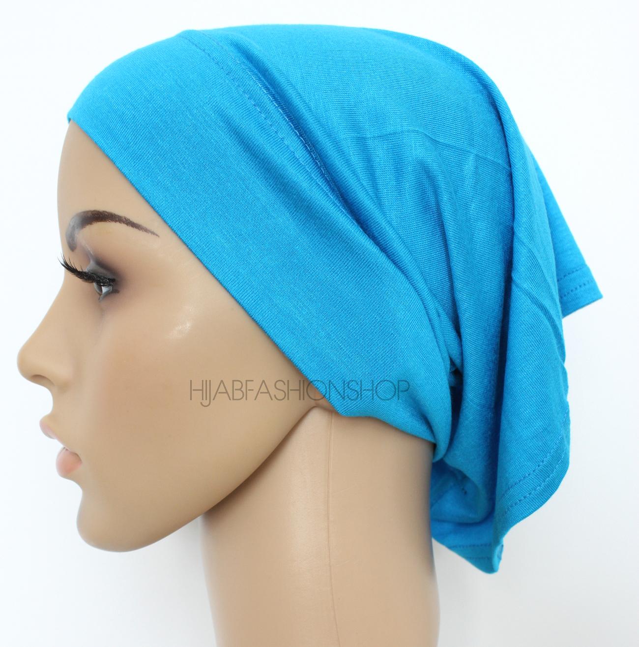 turquoise tube hijab cap