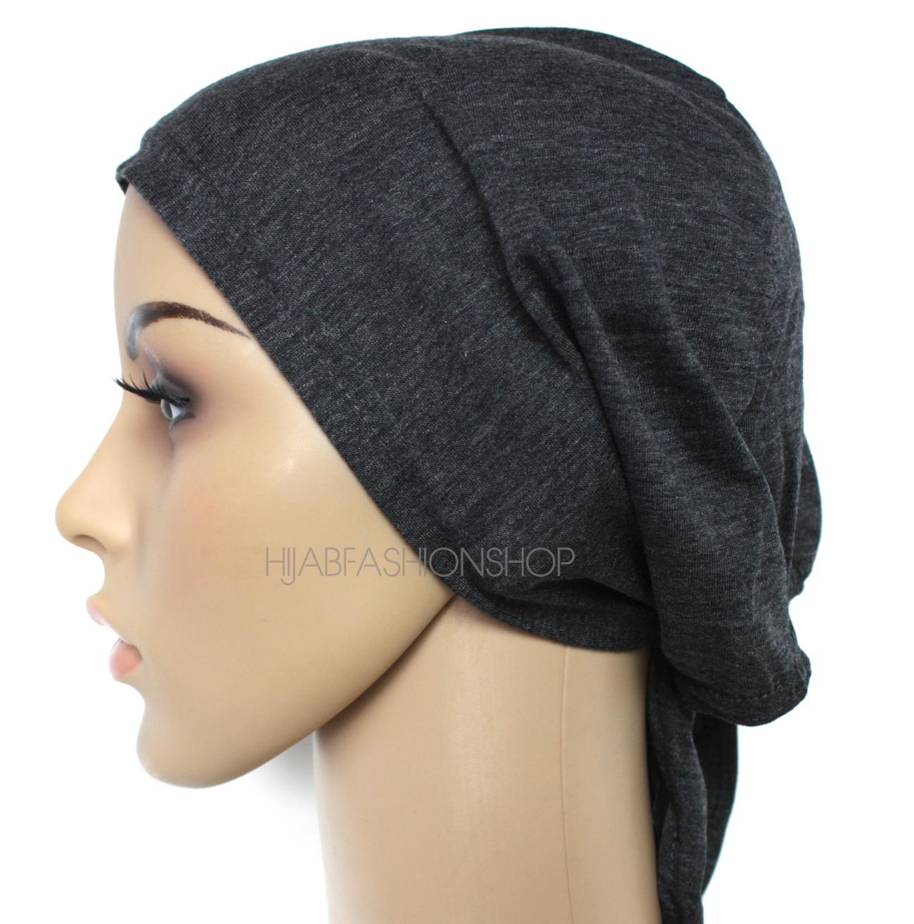heather black string bonnet
