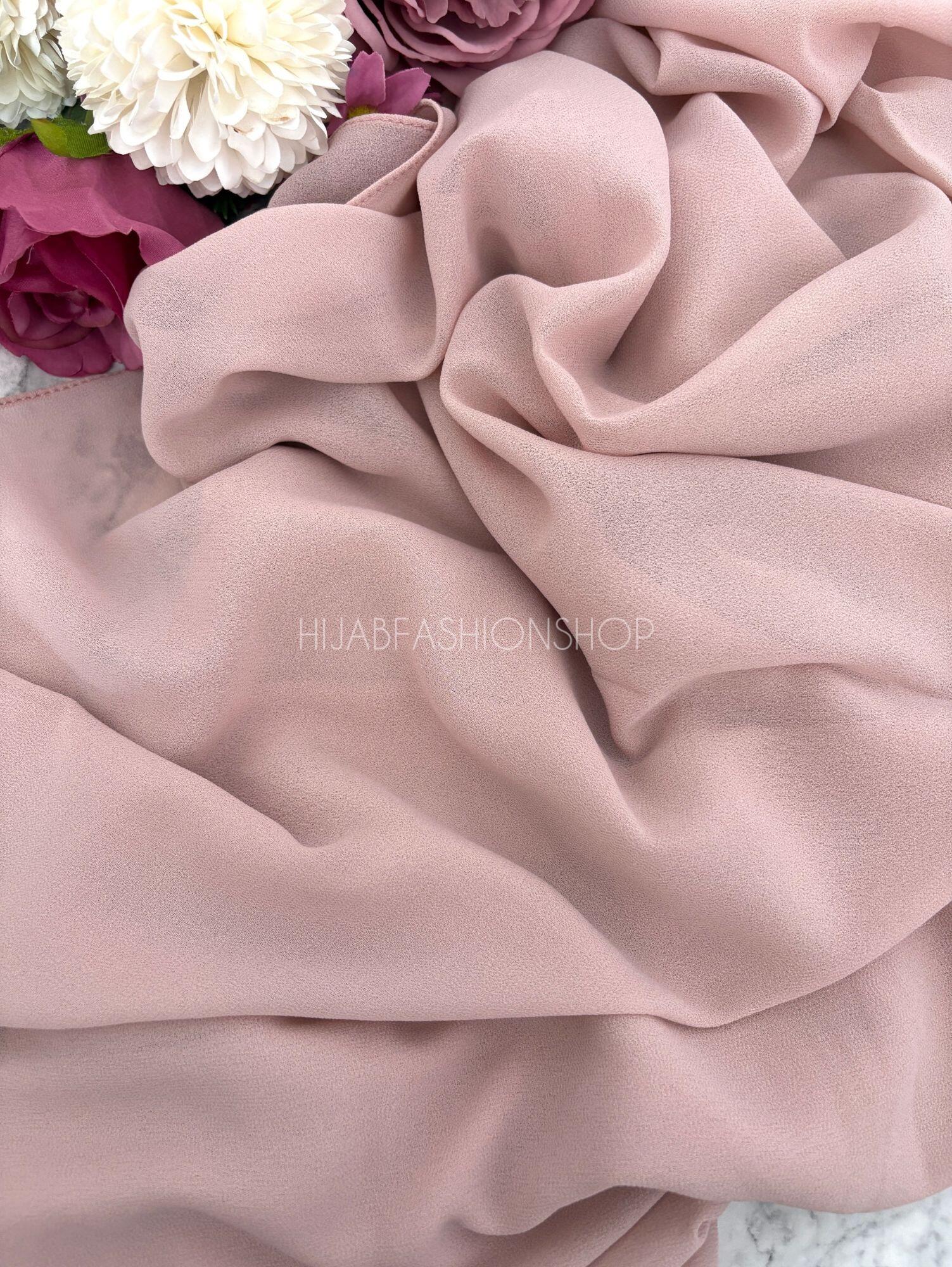 dusty pink premium crepe chiffon hijab