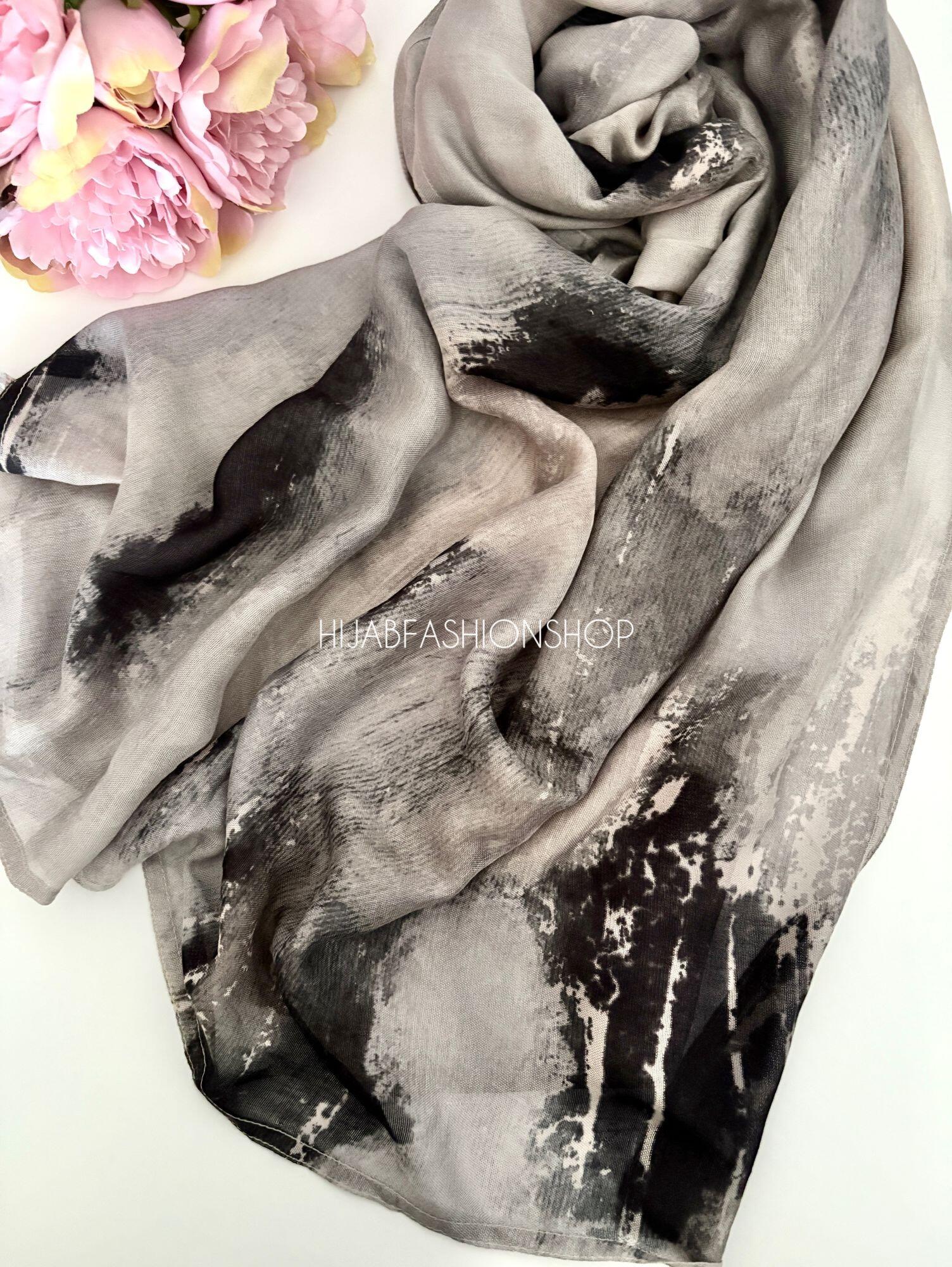 taupe watercolour modal hijab