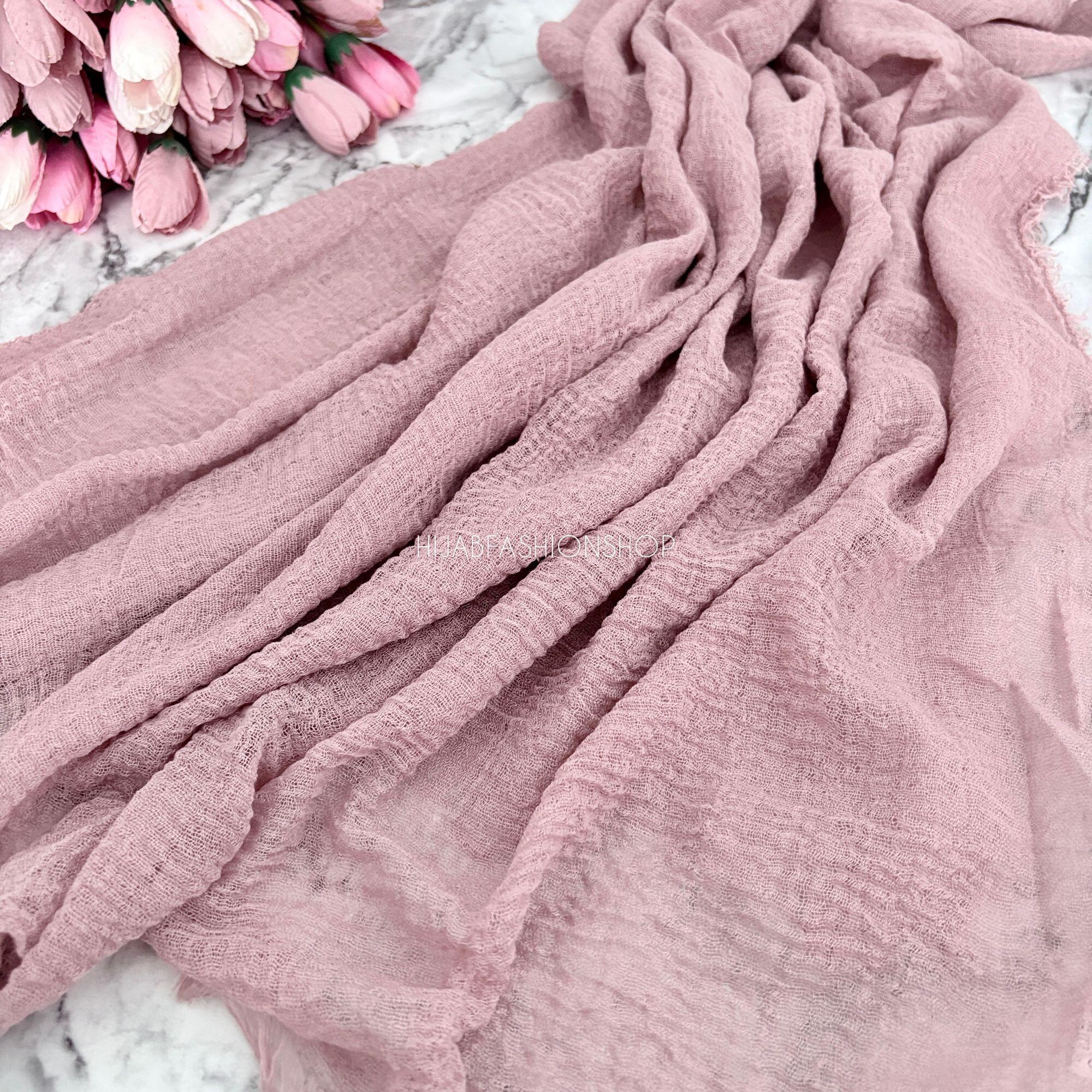 blush crimp crinkle hijab