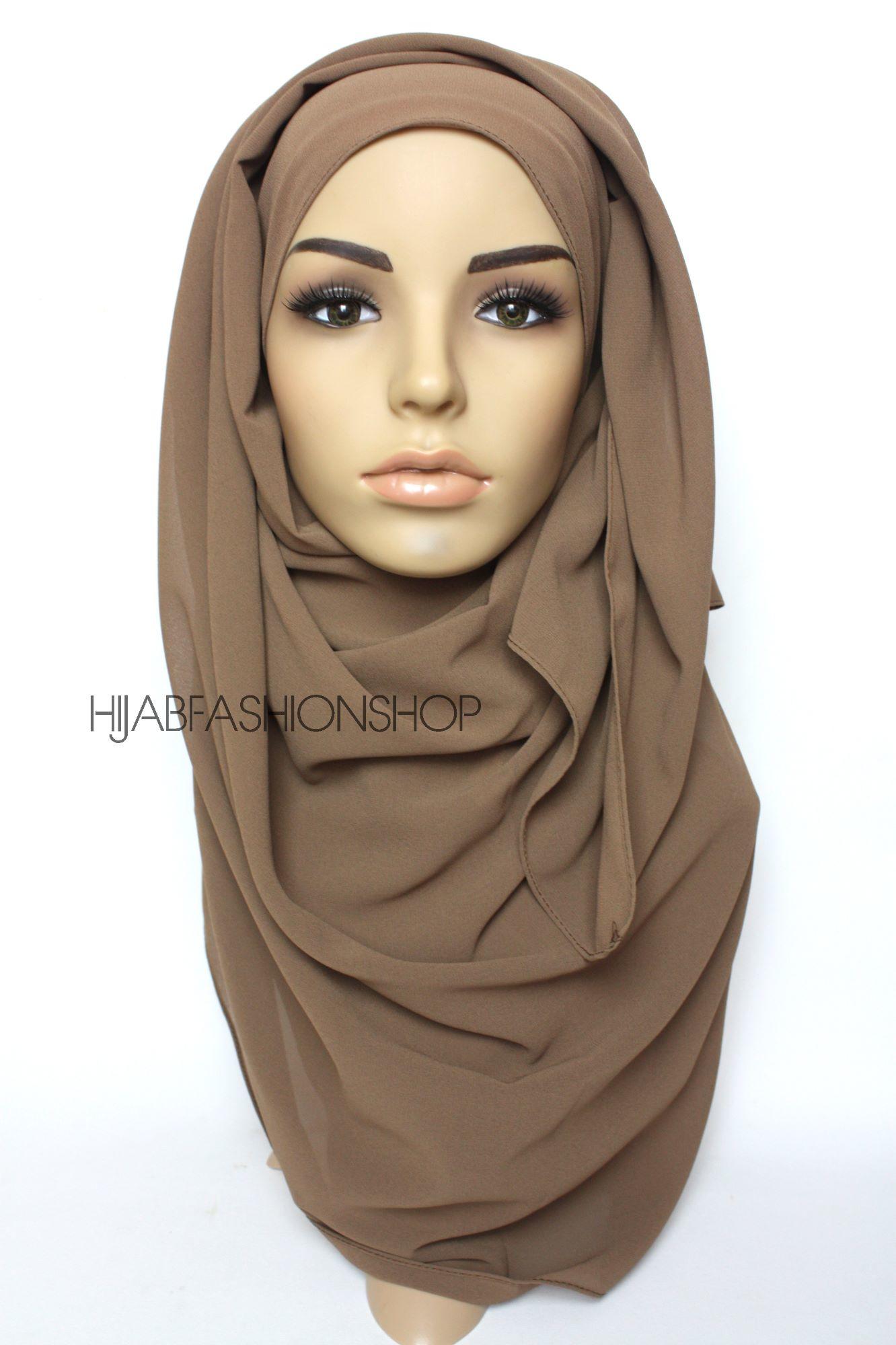 light coffee crepe chiffon hijab
