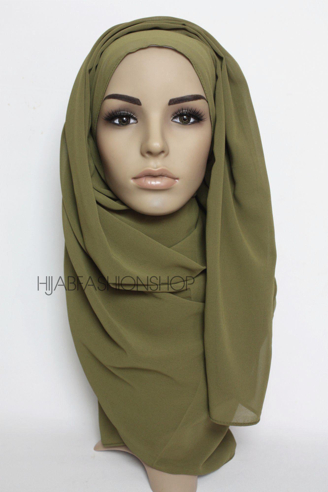 olive crepe chiffon hijab