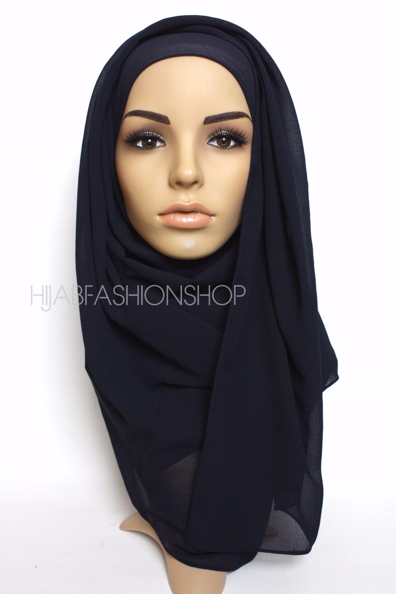 navy crepe chiffon hijab