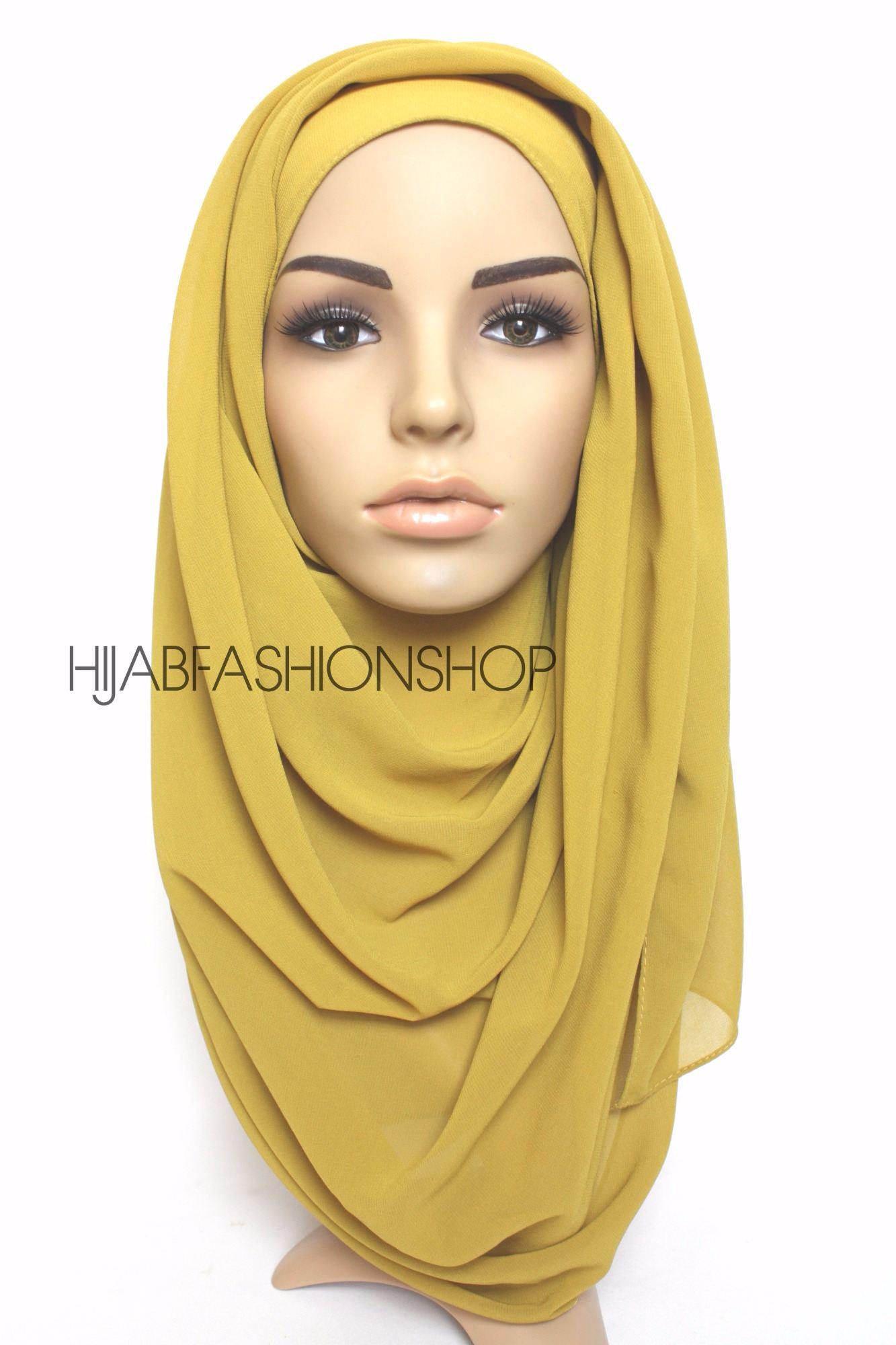 mustard crepe chiffon hijab