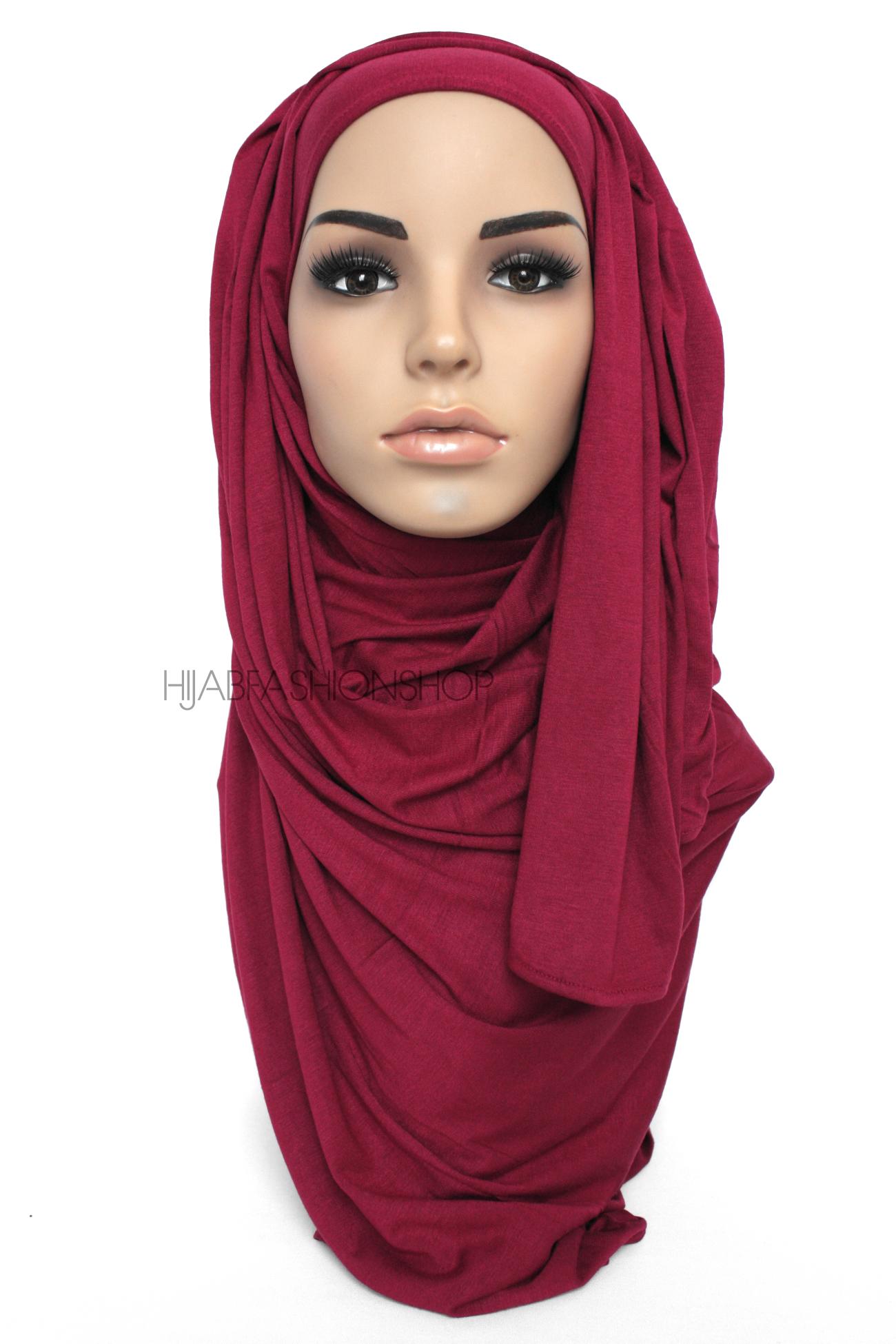 burgundy jersey hijab