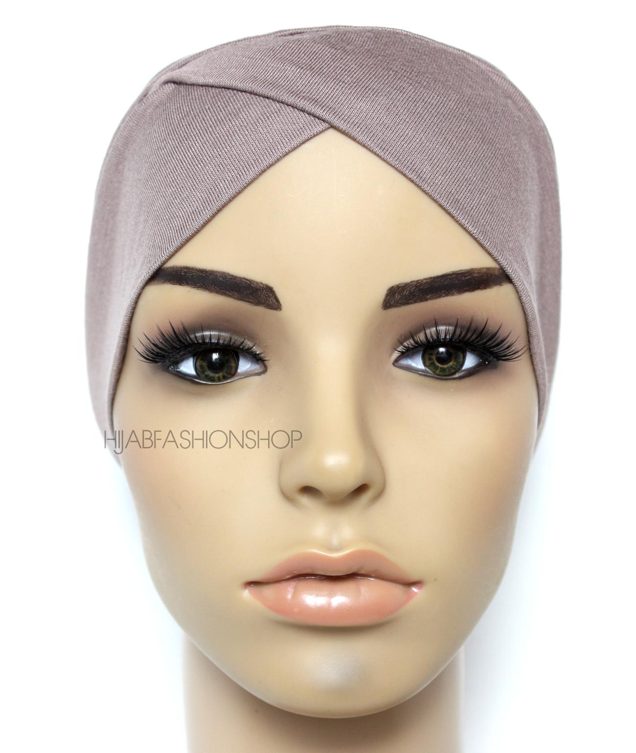 mink crossover hijab cap