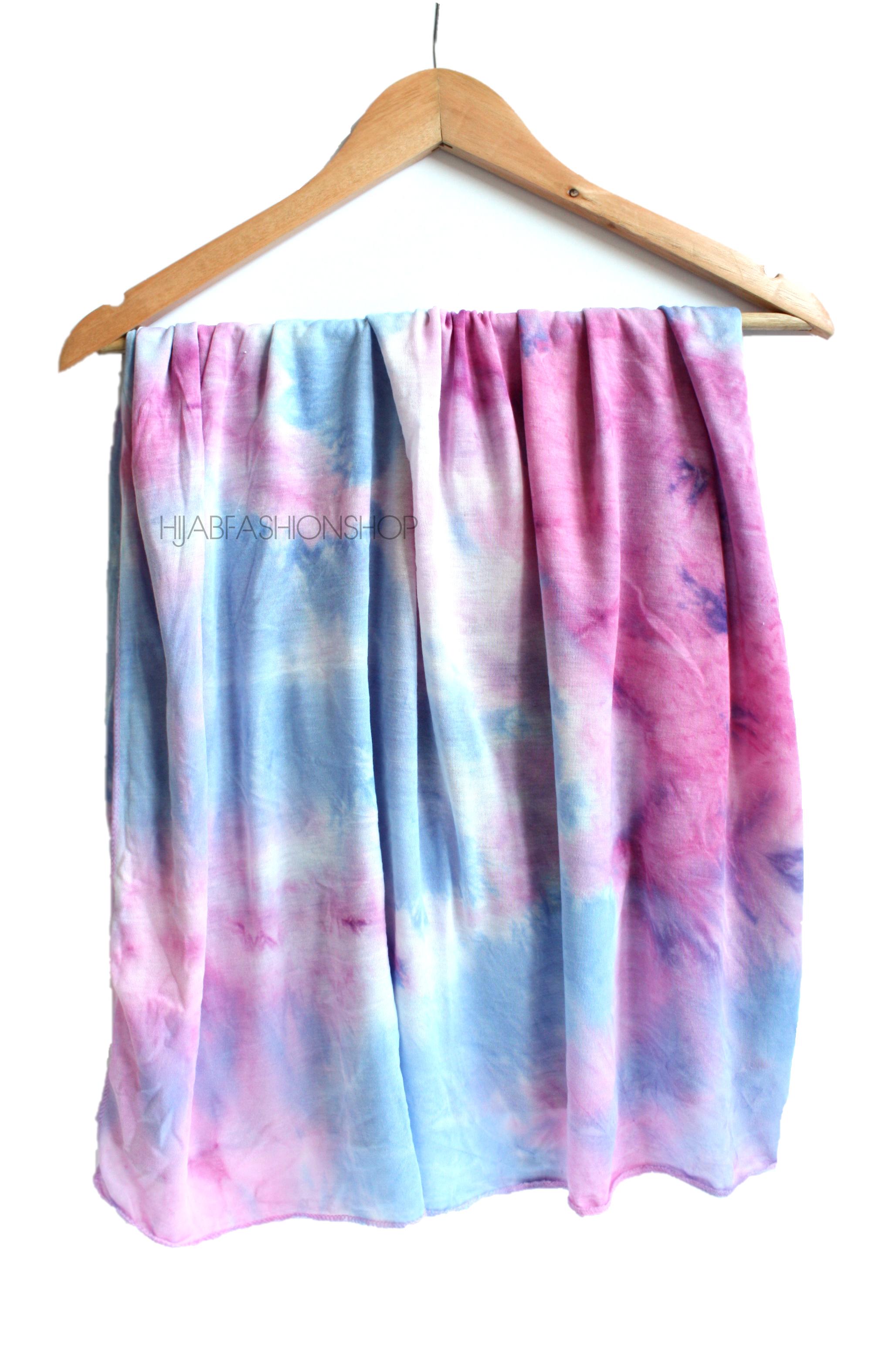 pink and blue tie dye jersey hijab