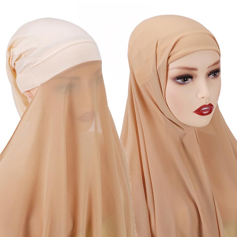 Beige instant crepe chiffon hijab