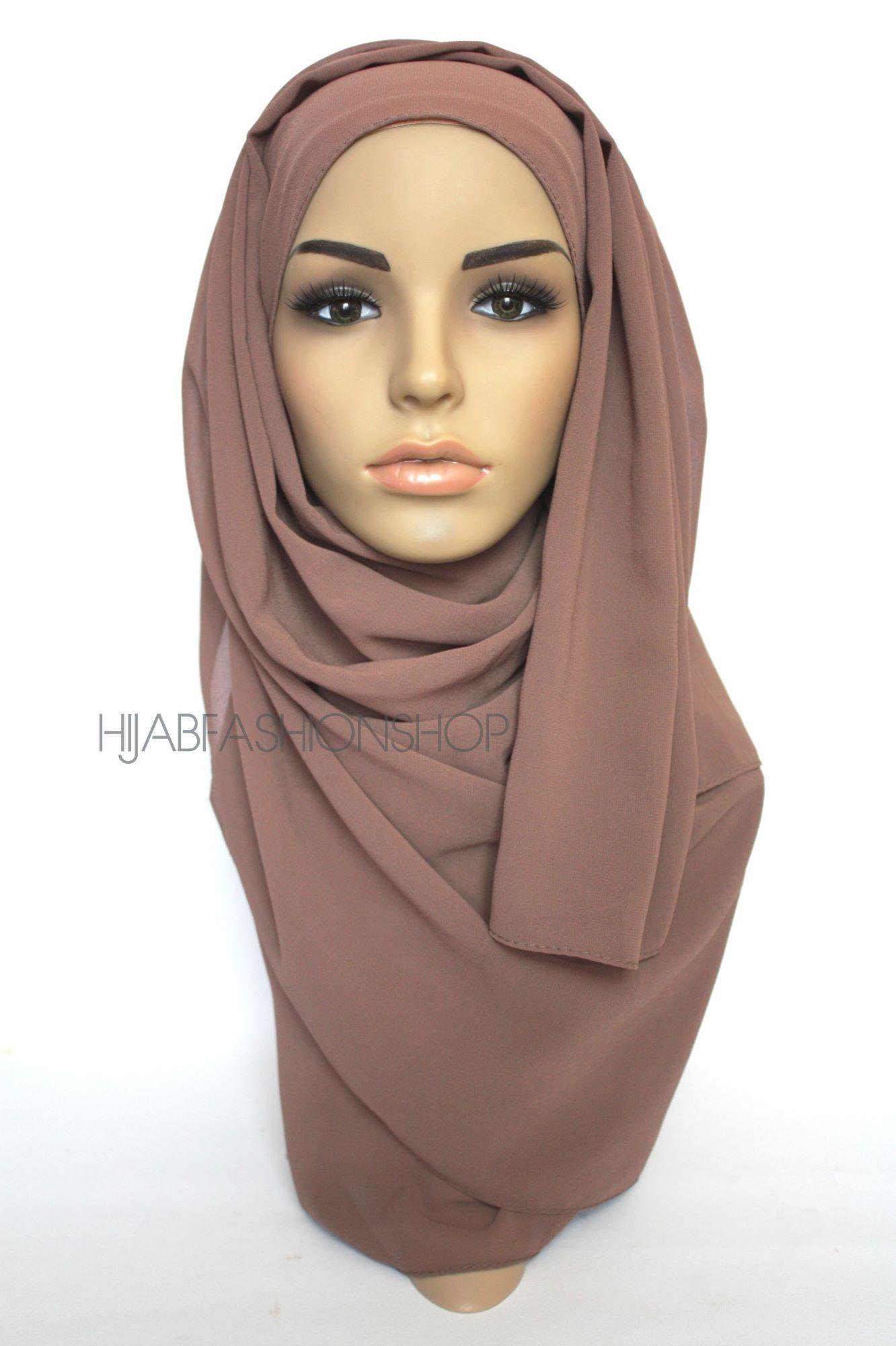 mocha crepe chiffon hijab