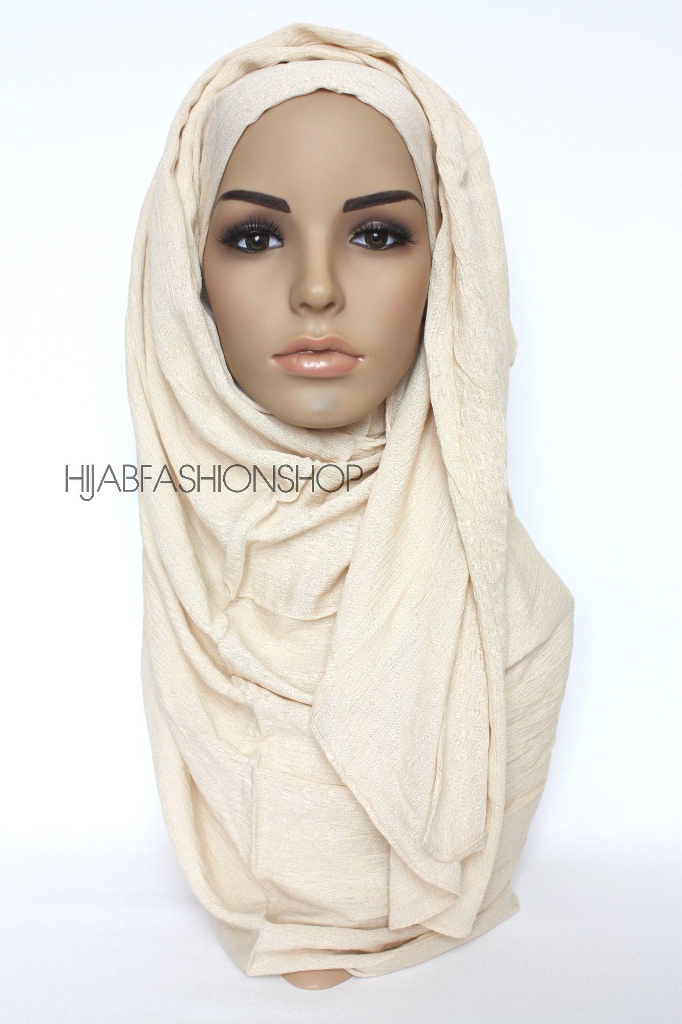 almond rayon crinkle hijab
