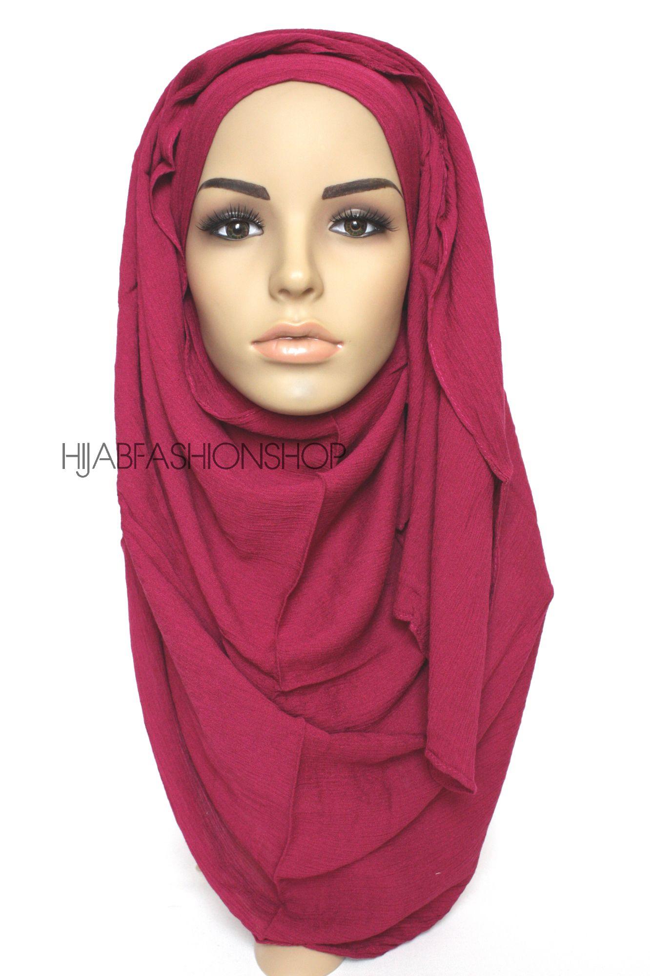 raspberry rayon crinkle hijab