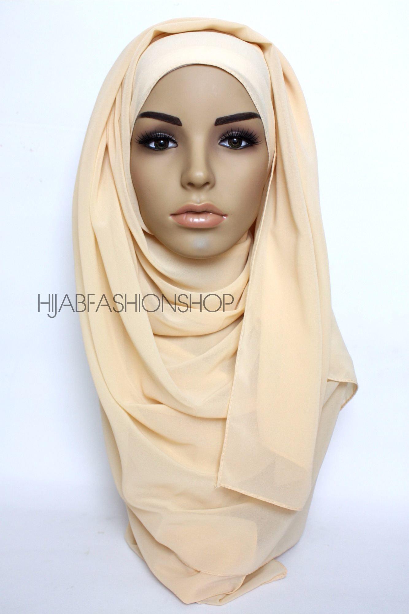 cream crepe chiffon hijab