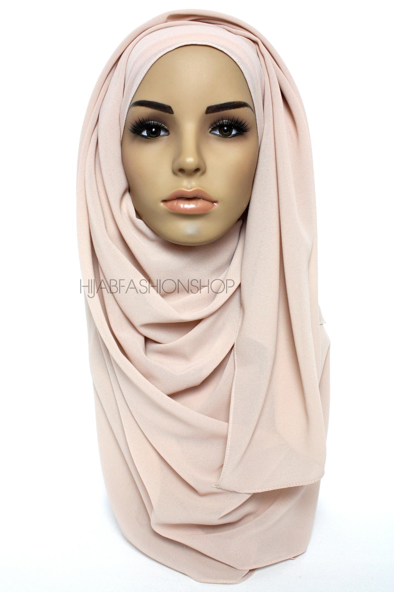 porcelain nude chiffon hijab