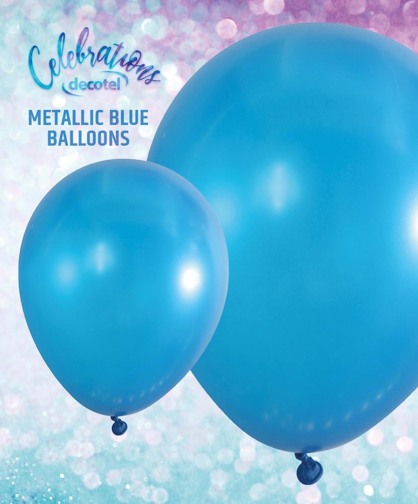 metallic blue balloons