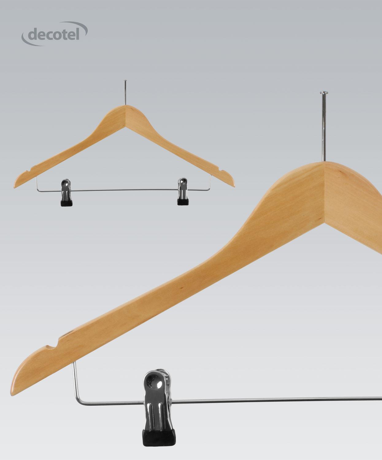 Light Maple Hanger with Skirt Clips