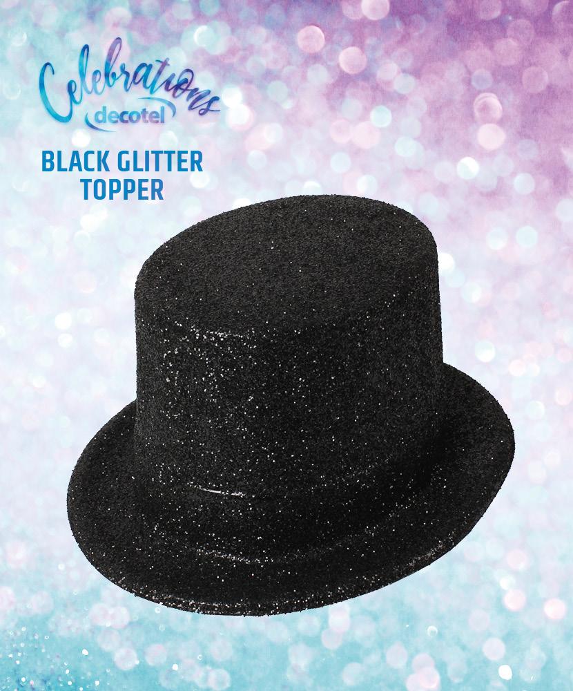 Black glitter top hat