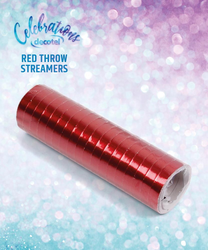 red throw streamers roll
