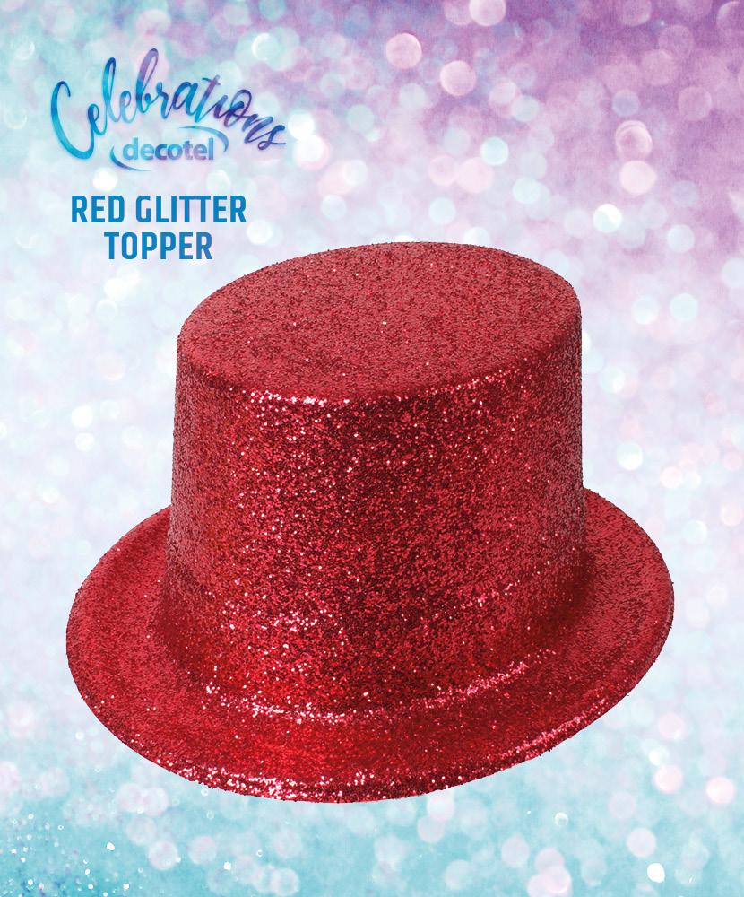 Red glitter top hat