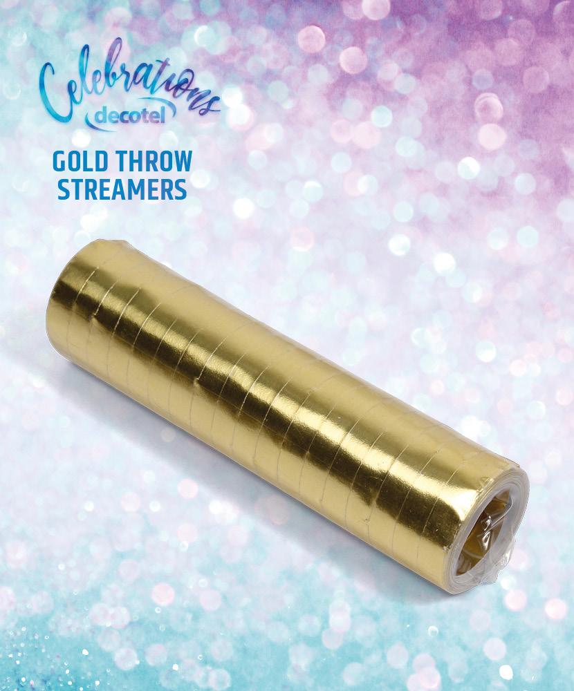 gold throw streamers roll
