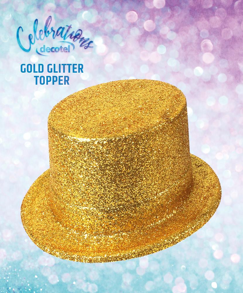 Gold glitter top hat