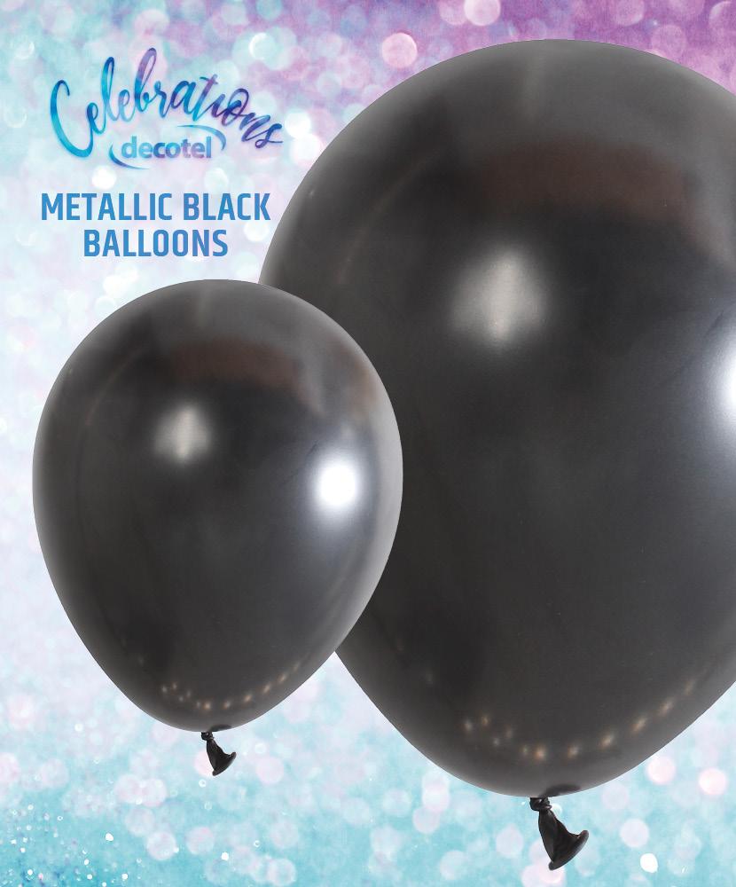 metallic black balloons