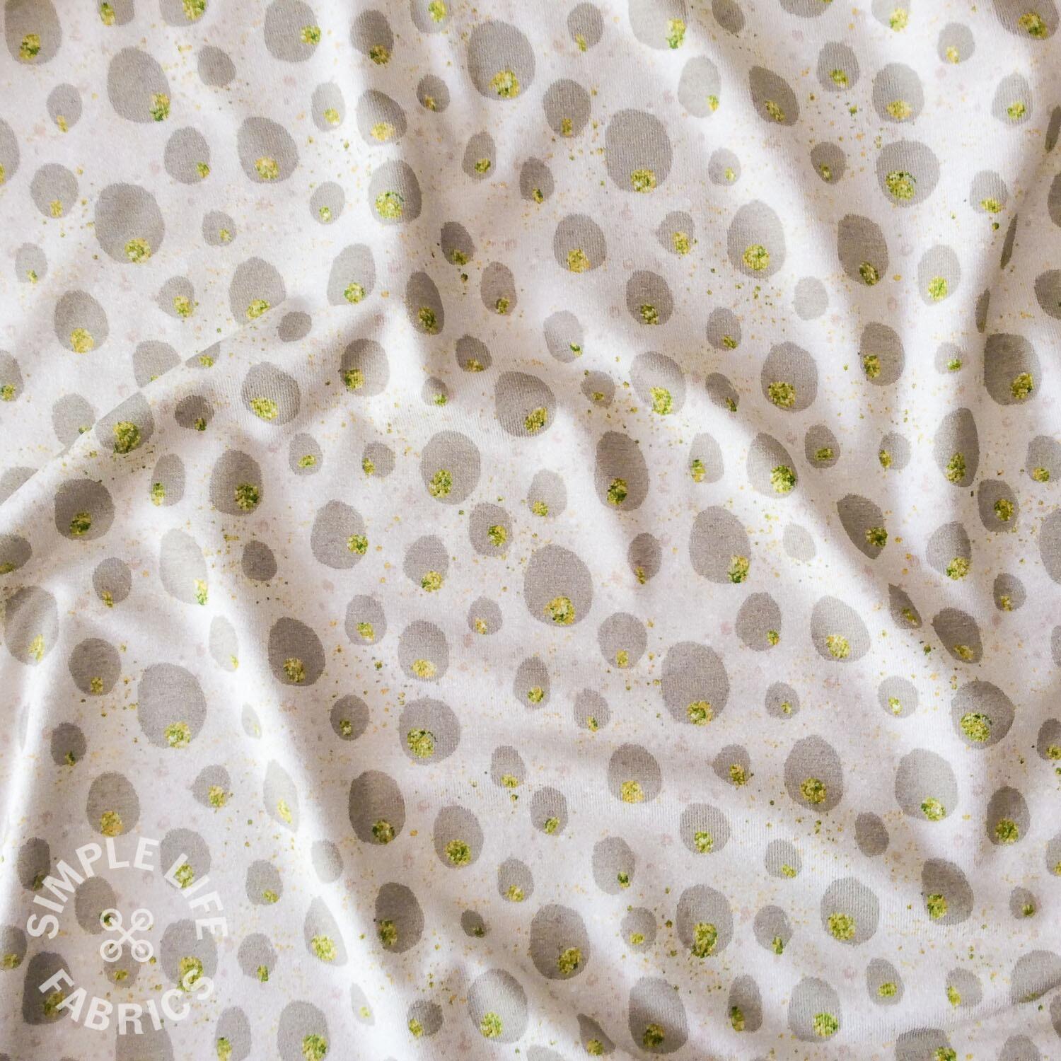 Dots spots viscose jersey cream fabric