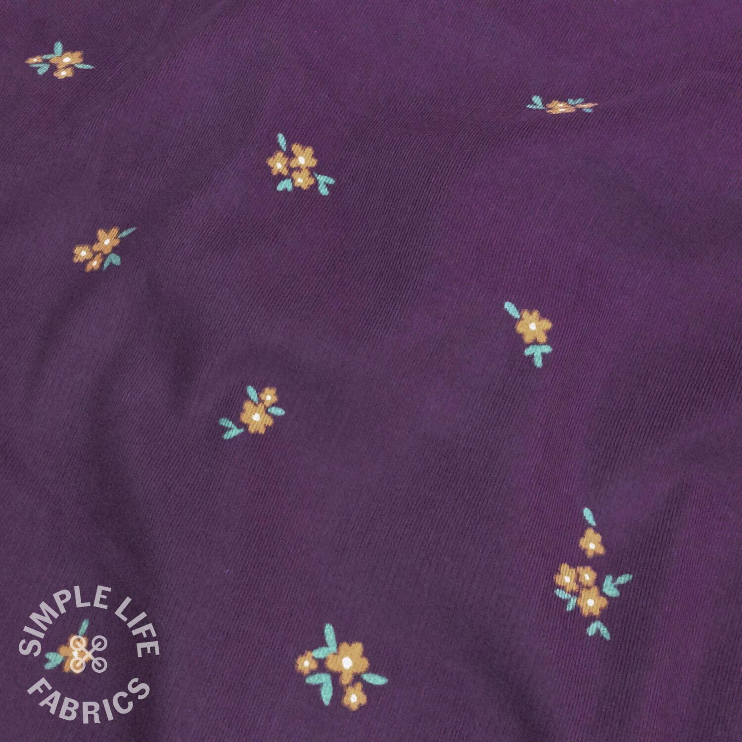 Little flowers babycord corduroy fabric
